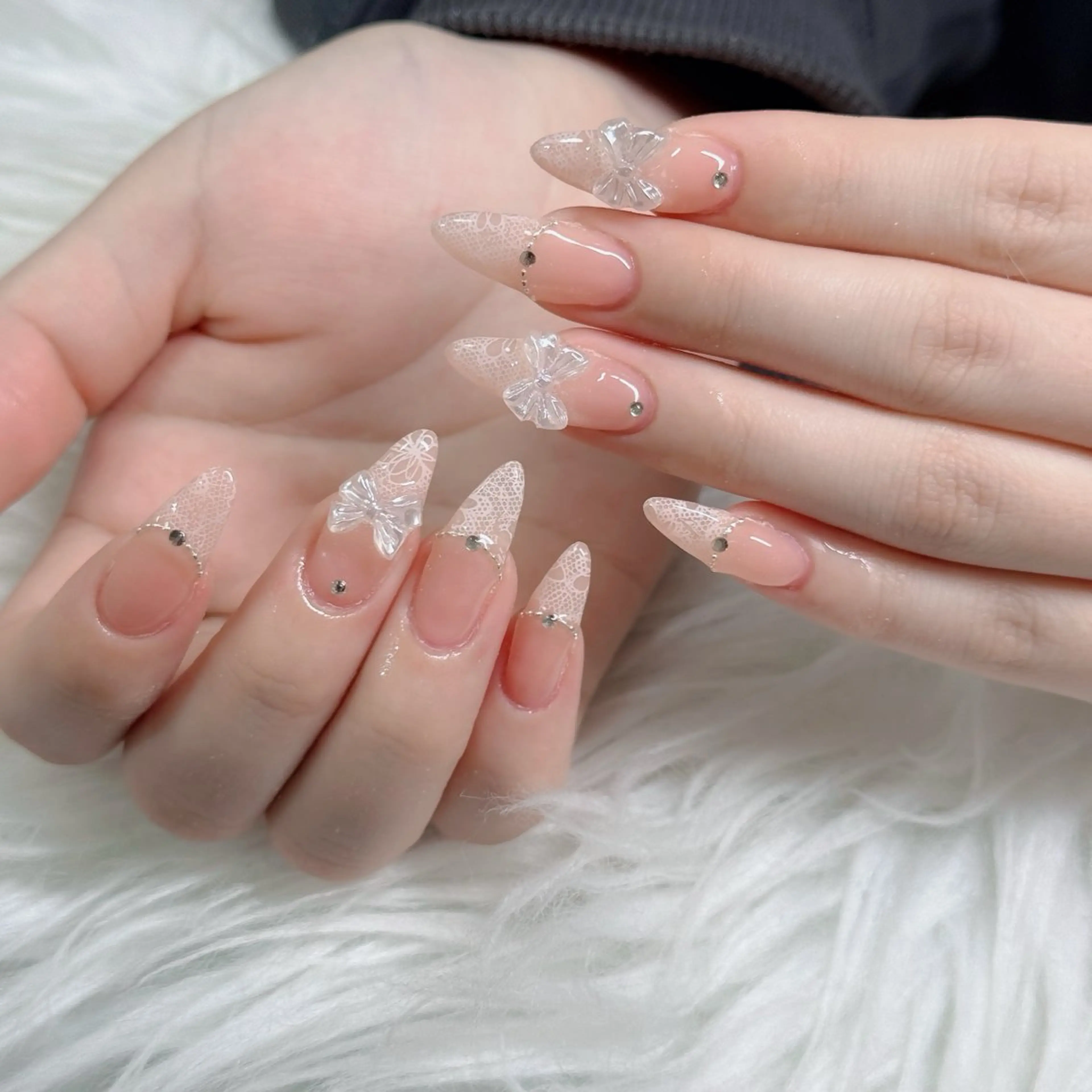 ネイル フットネイル フレンチネイル グラデーション 韓国ネイル ロングネイル ハンドネイル Hani Nail Salonのネイルデザイン