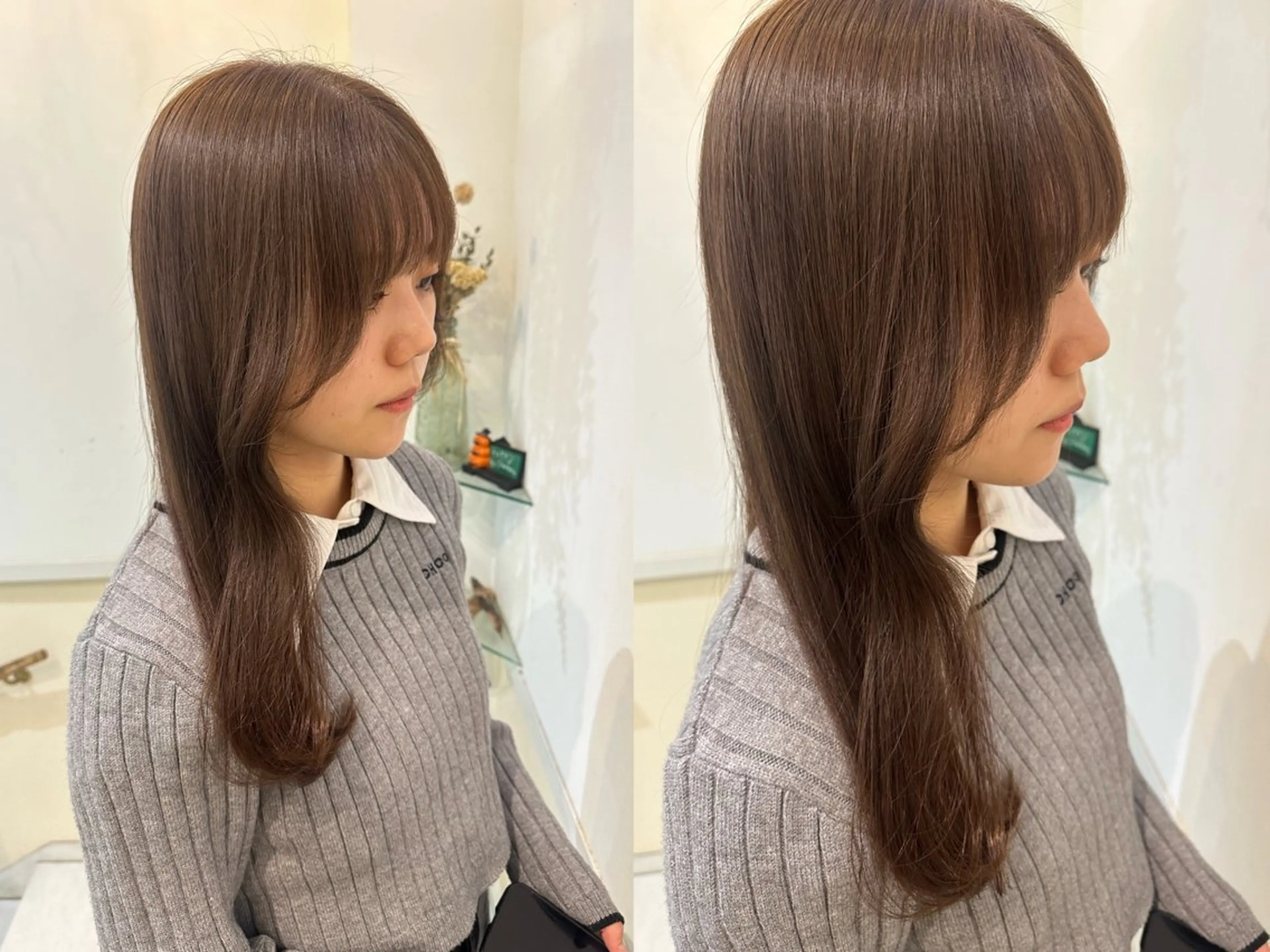 ロング カラー 顔周りカット 小顔カット 透けるbrown カラー🎗♡yukaのヘアスタイル