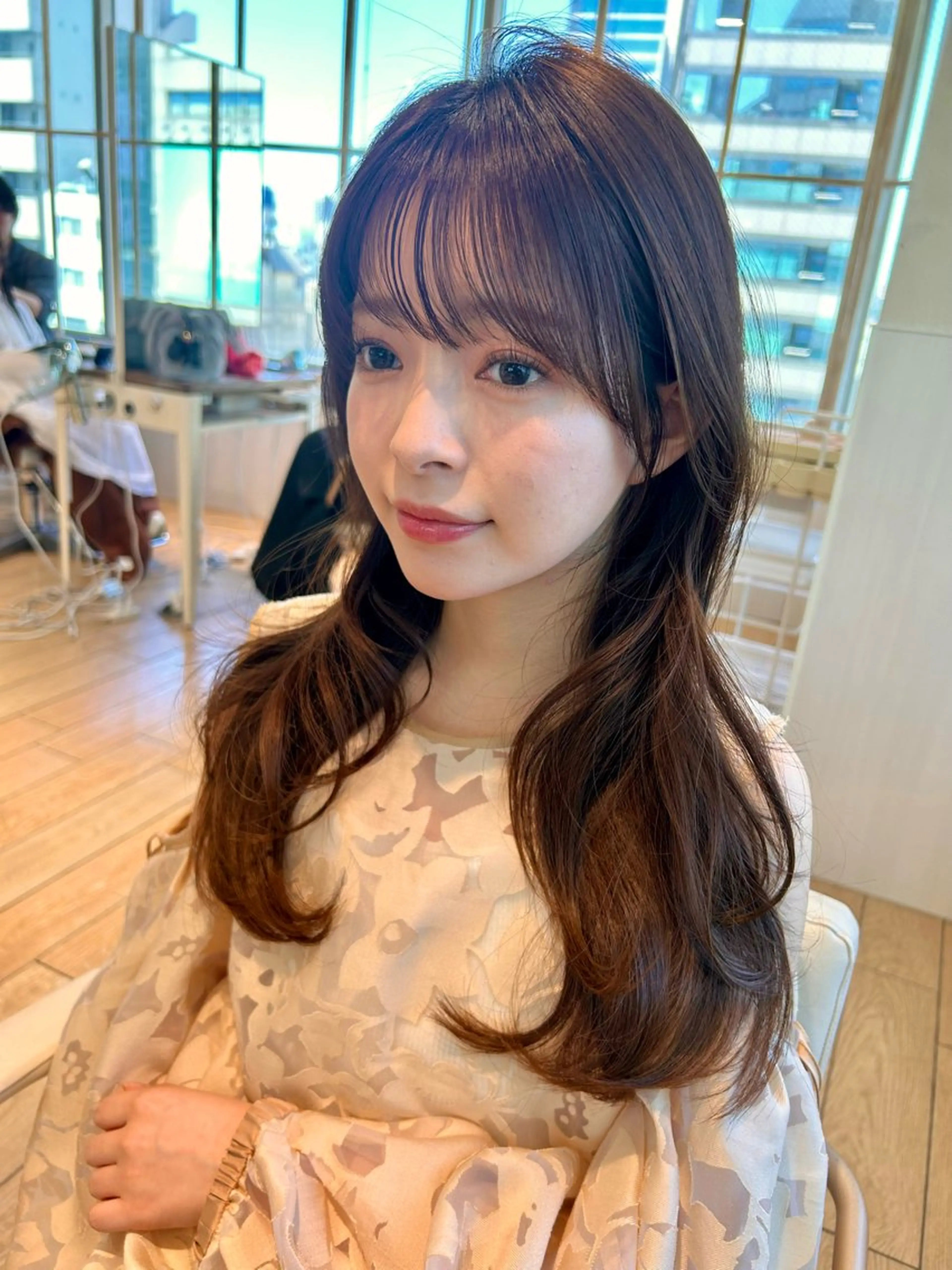 ロング カット ヘアカラー トリートメント 🎀大竹美侑／顔まわ りカット／レイヤーのヘアスタイル