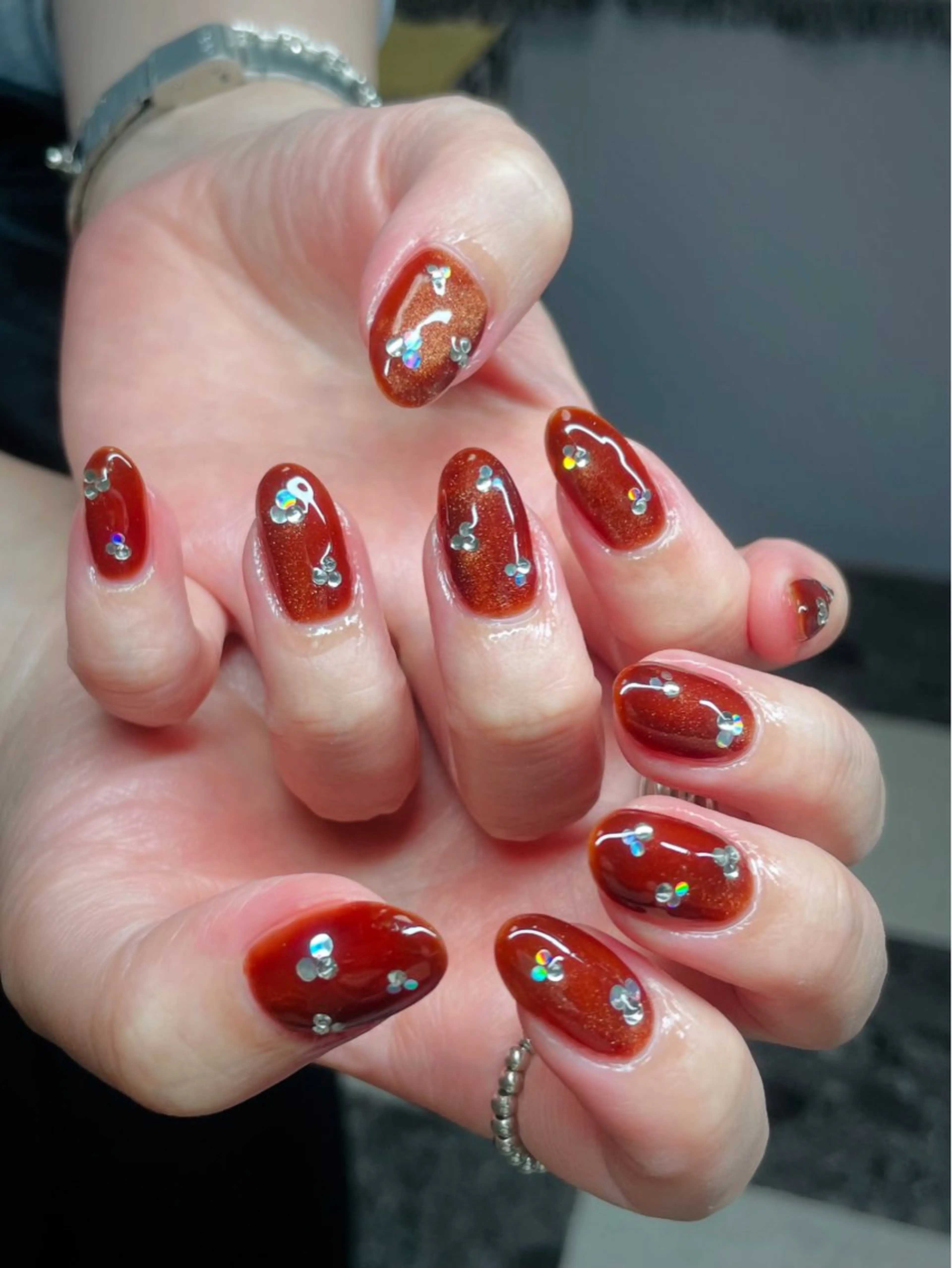 ネイル ブラウン 持ち込み ニュアンスネイル シンプルネイル ハンドネイル posa nail モエミのネイルデザイン
