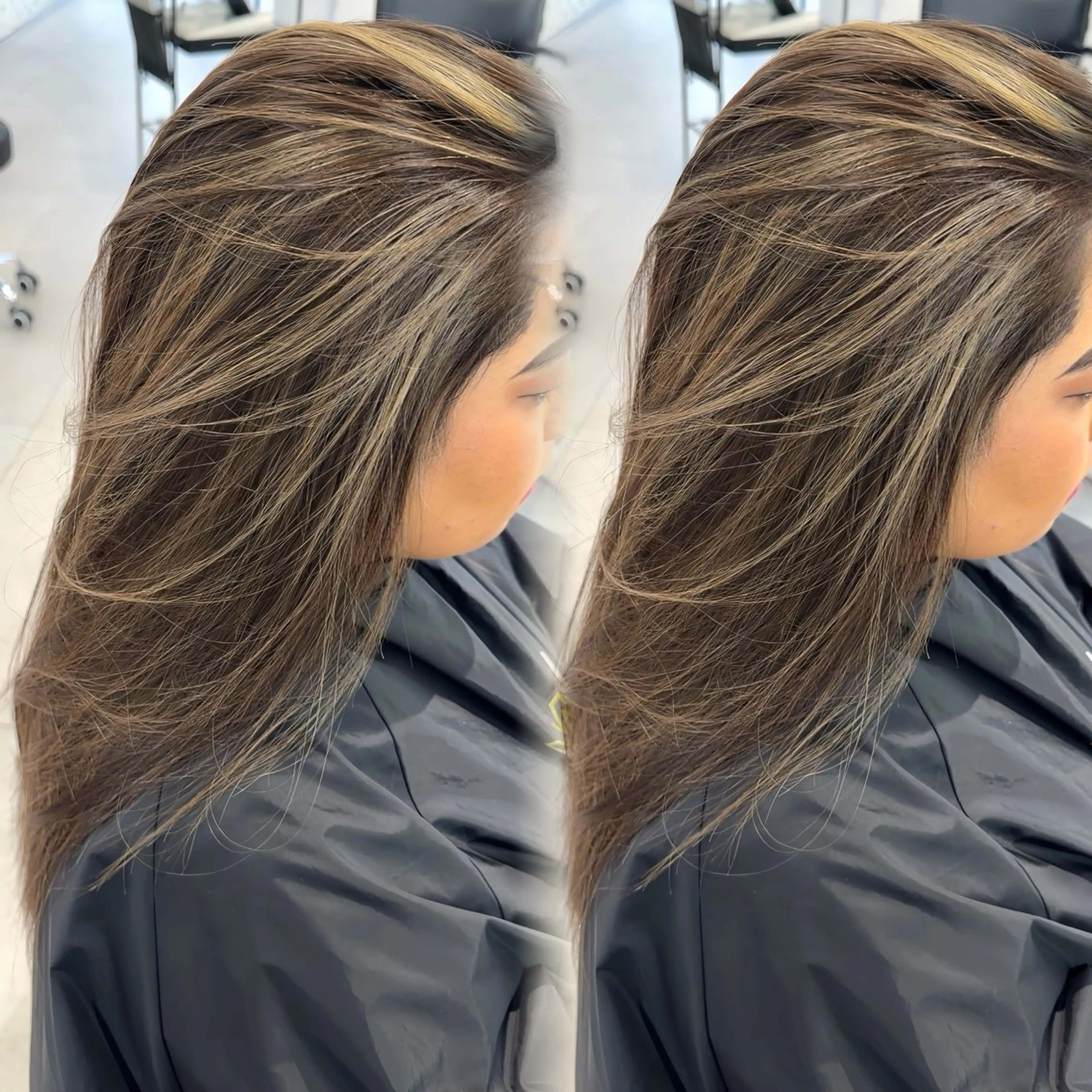 ロング カラー ベージュカラー ヘーゼル ハイライトカラー ハイライト カット ヘアカラー トリートメント 表参道/ハイライト バレイヤージュのヘアスタイル