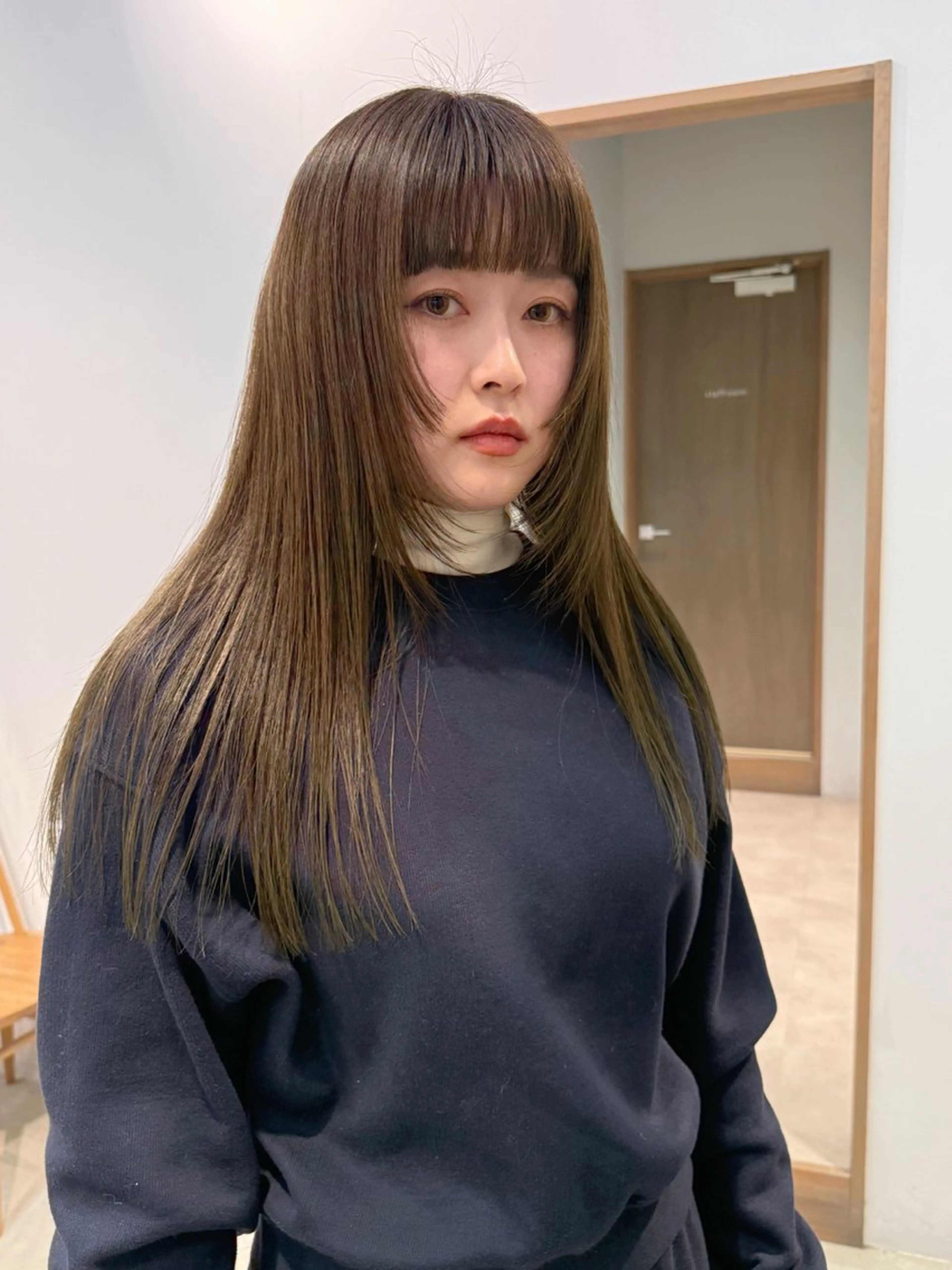 ロング 顔周りカット カット ヘアカラー トリートメント aco/名古屋.栄 ボブ/透明感カラーのヘアスタイル