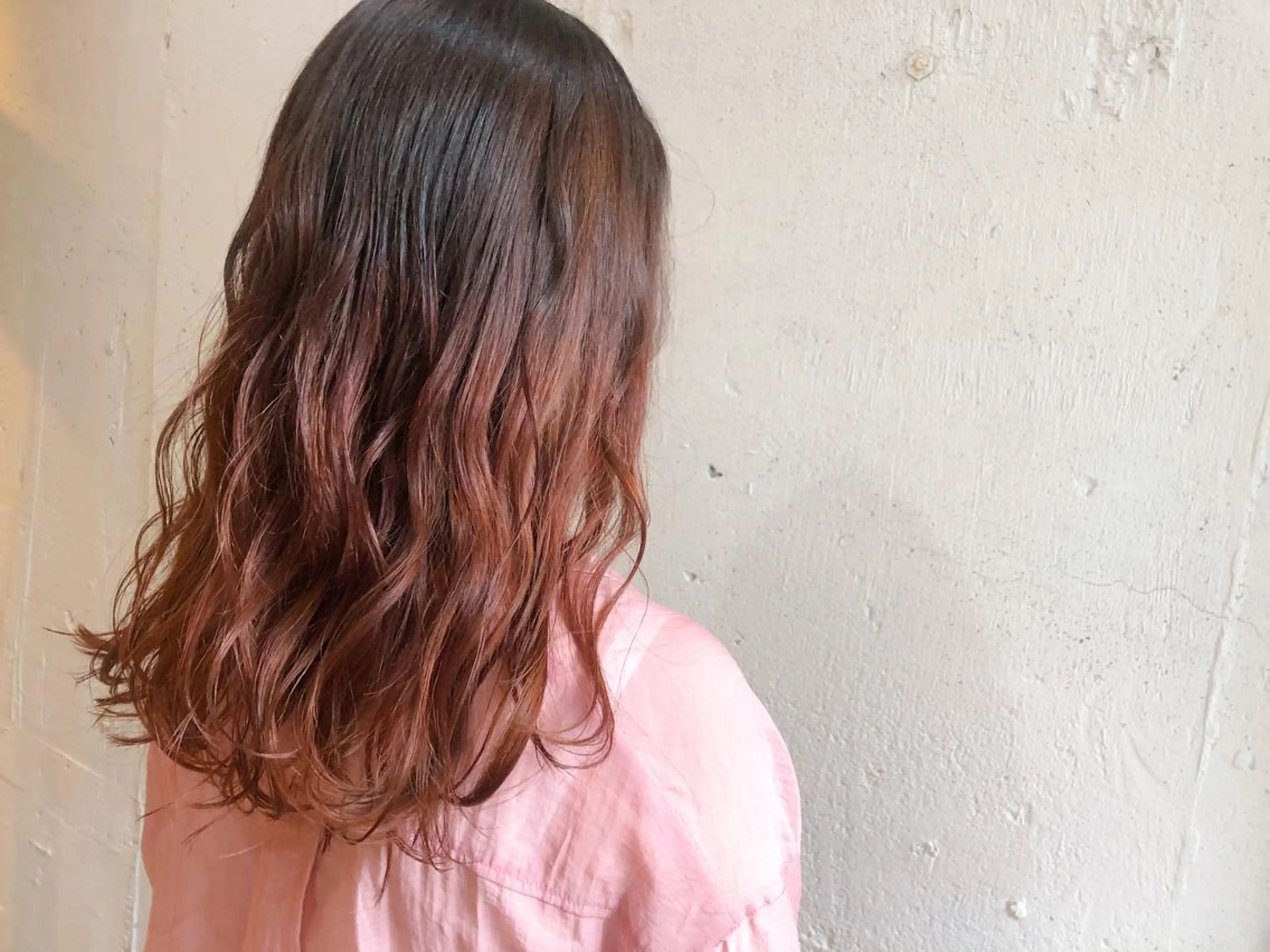 セミロング カラー グラデーションカラー オレンジ ciAo!所属・ふくだ りさ【ciAo!】のヘアスタイル