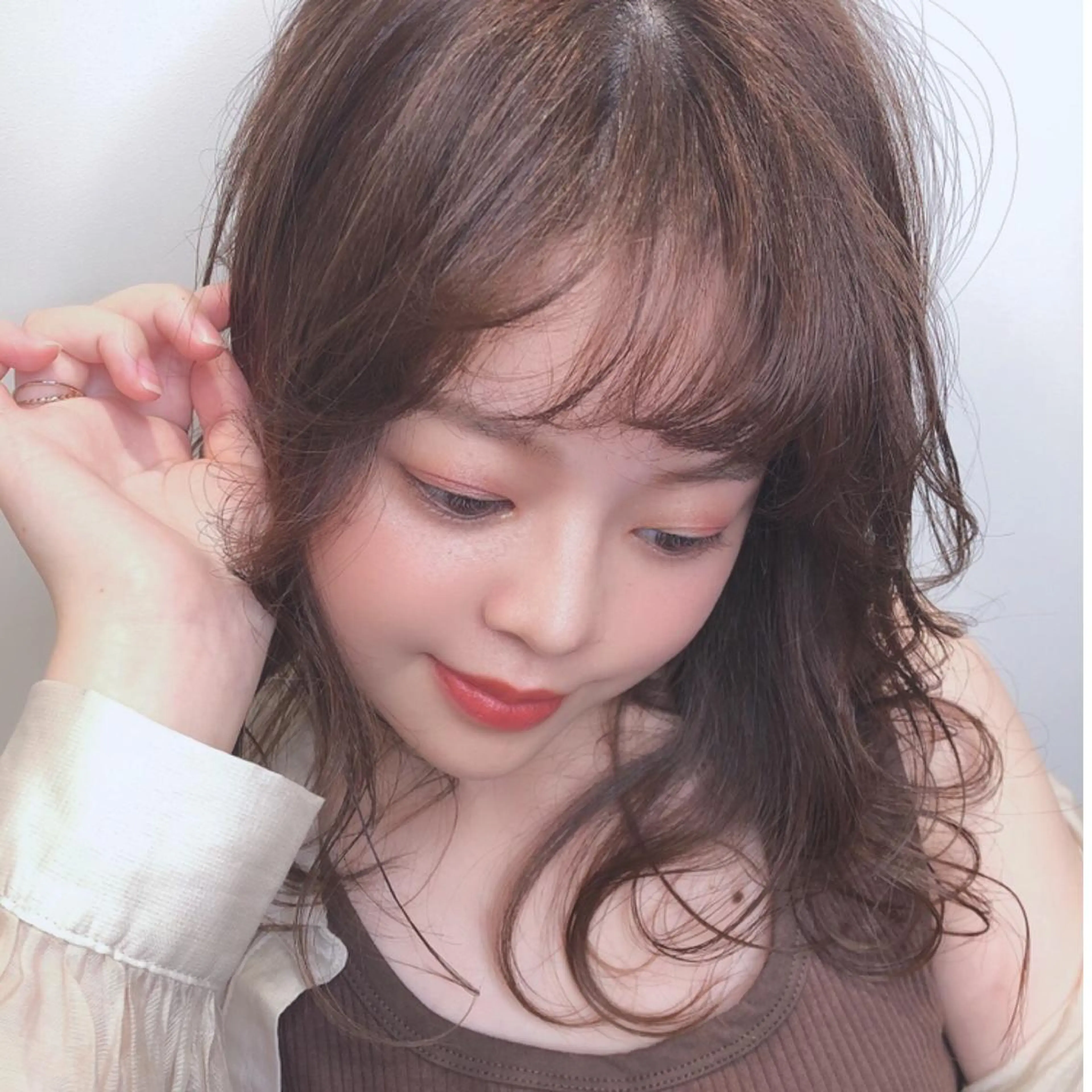 ミディアム ヘアカラー チダアキフミ Ash大森のヘアスタイル