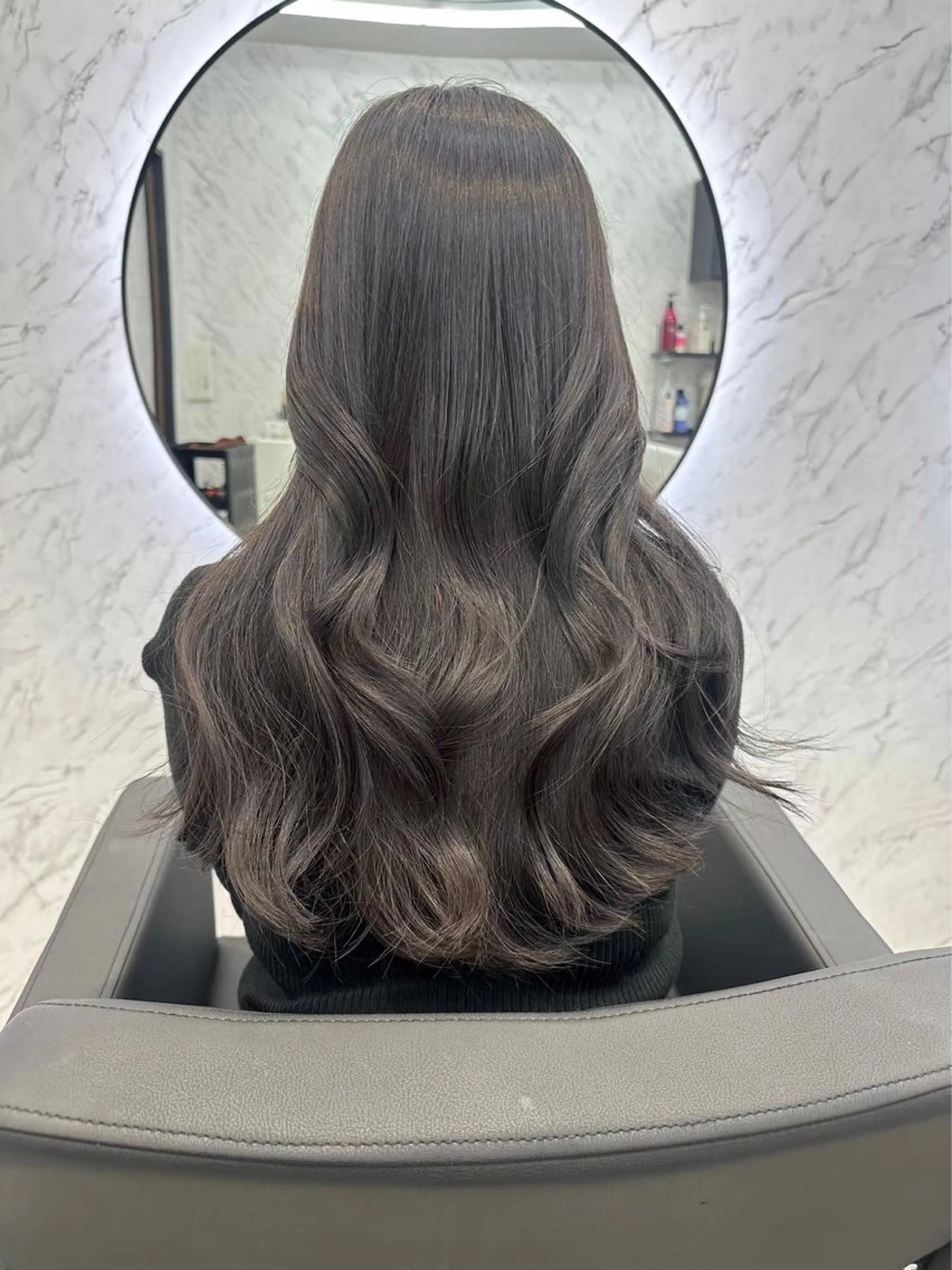 ロング カラー グレージュ ヘアカラー 韓国艶カラー 🇰🇷💎MIUのヘアスタイル