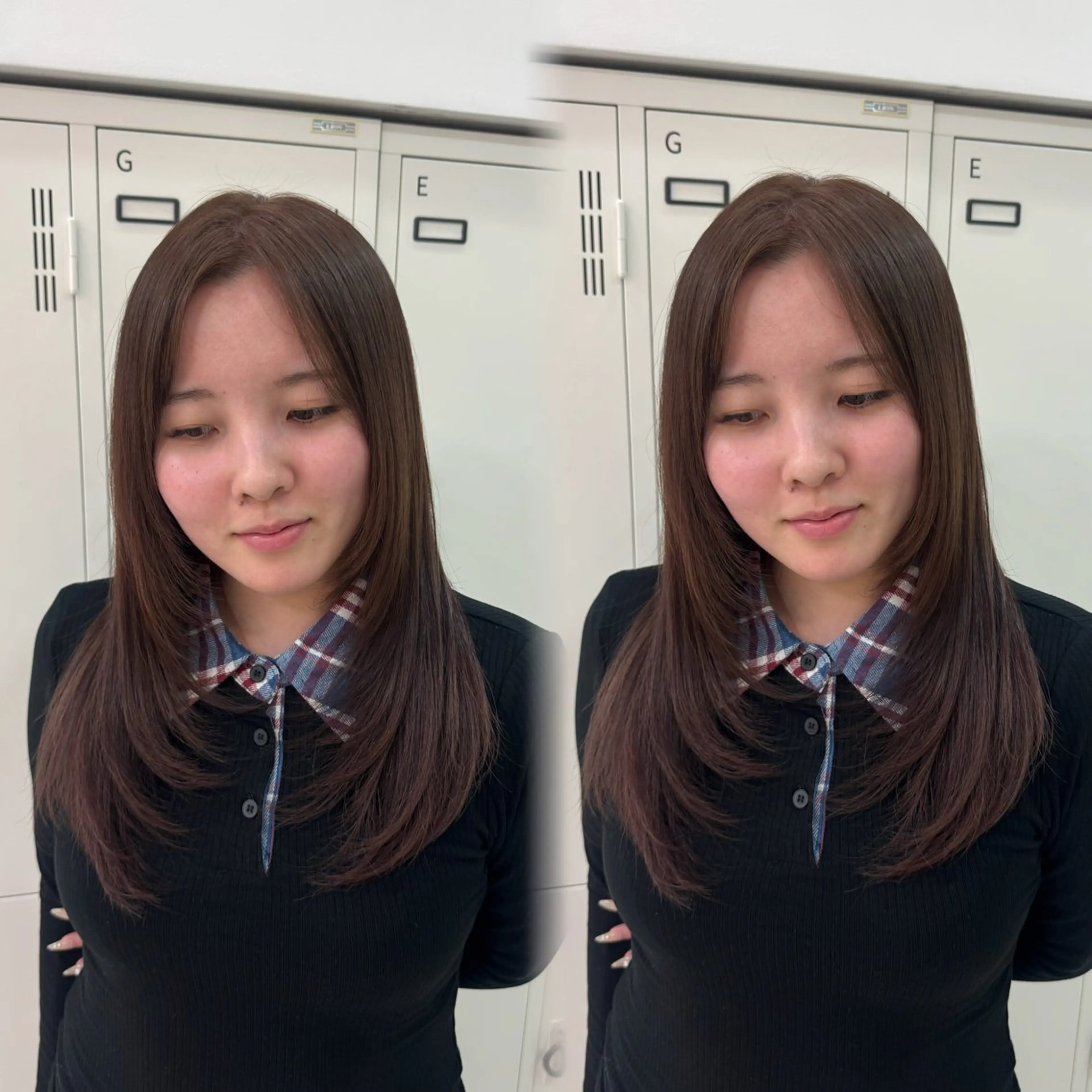 ロング カラー カット ヘアカラー Ash/ tomona𝜗𝜚のヘアスタイル