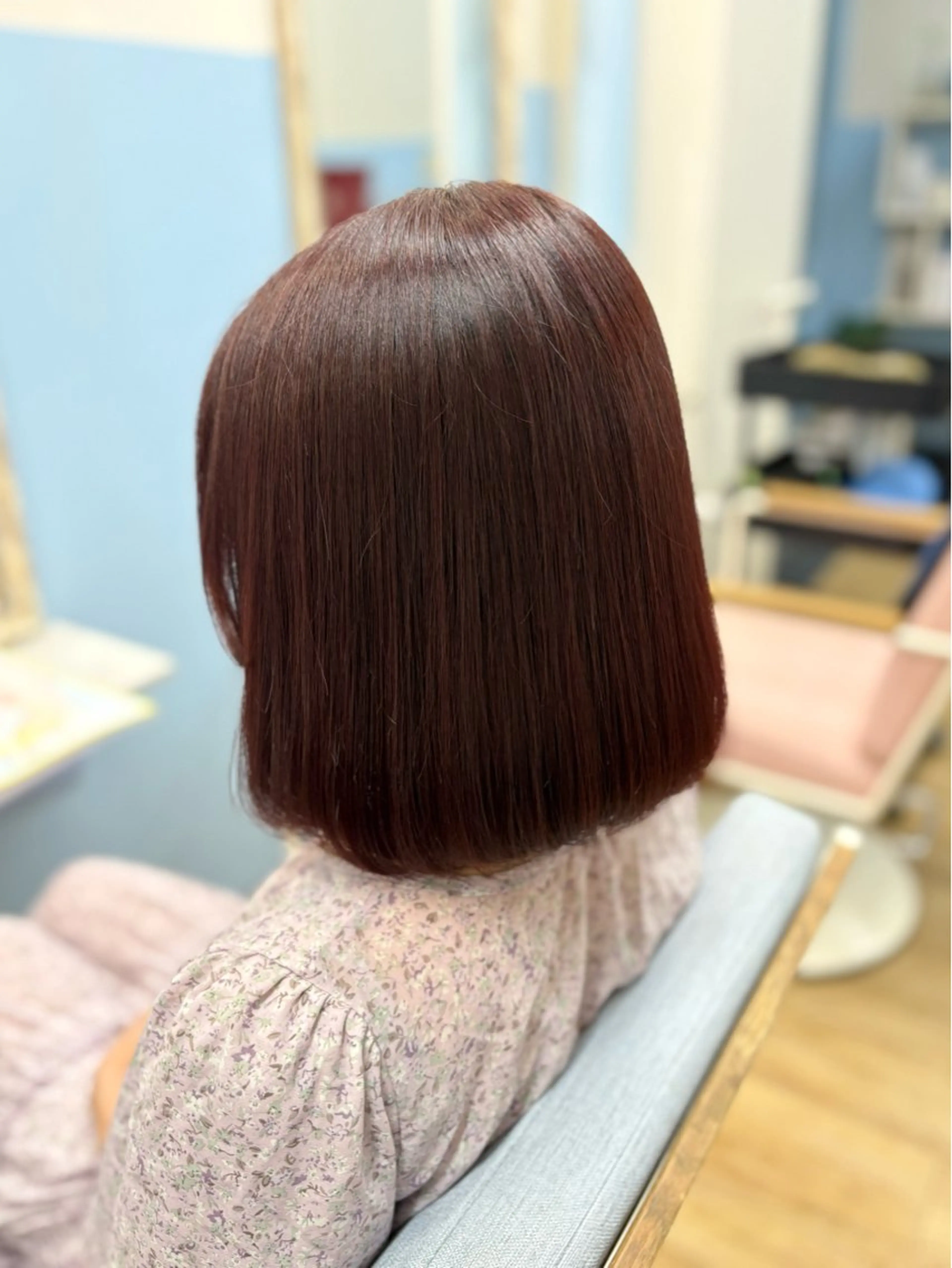 ミディアム カラー ブリーチ ブラウンカラー ブリーチなしカラー ピンクカラー ピンクブラウン ヘアカラー トリートメント ナギサ 🐶のヘアスタイル