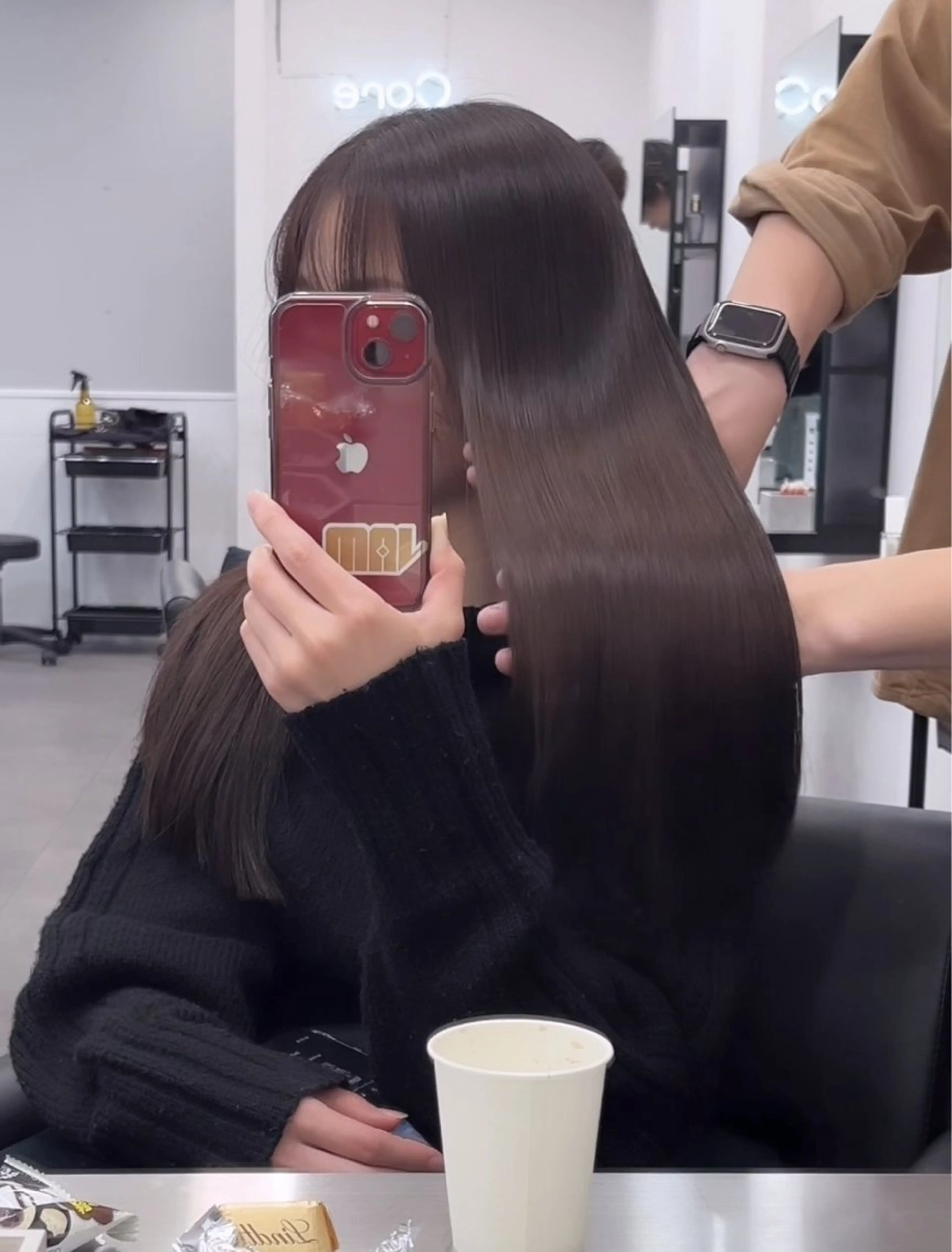 ロング カット ヘアカラー 縮毛矯正 トリートメント 髪質改善/縮毛矯正 梅田茶屋町/西尾祐作のヘアスタイル