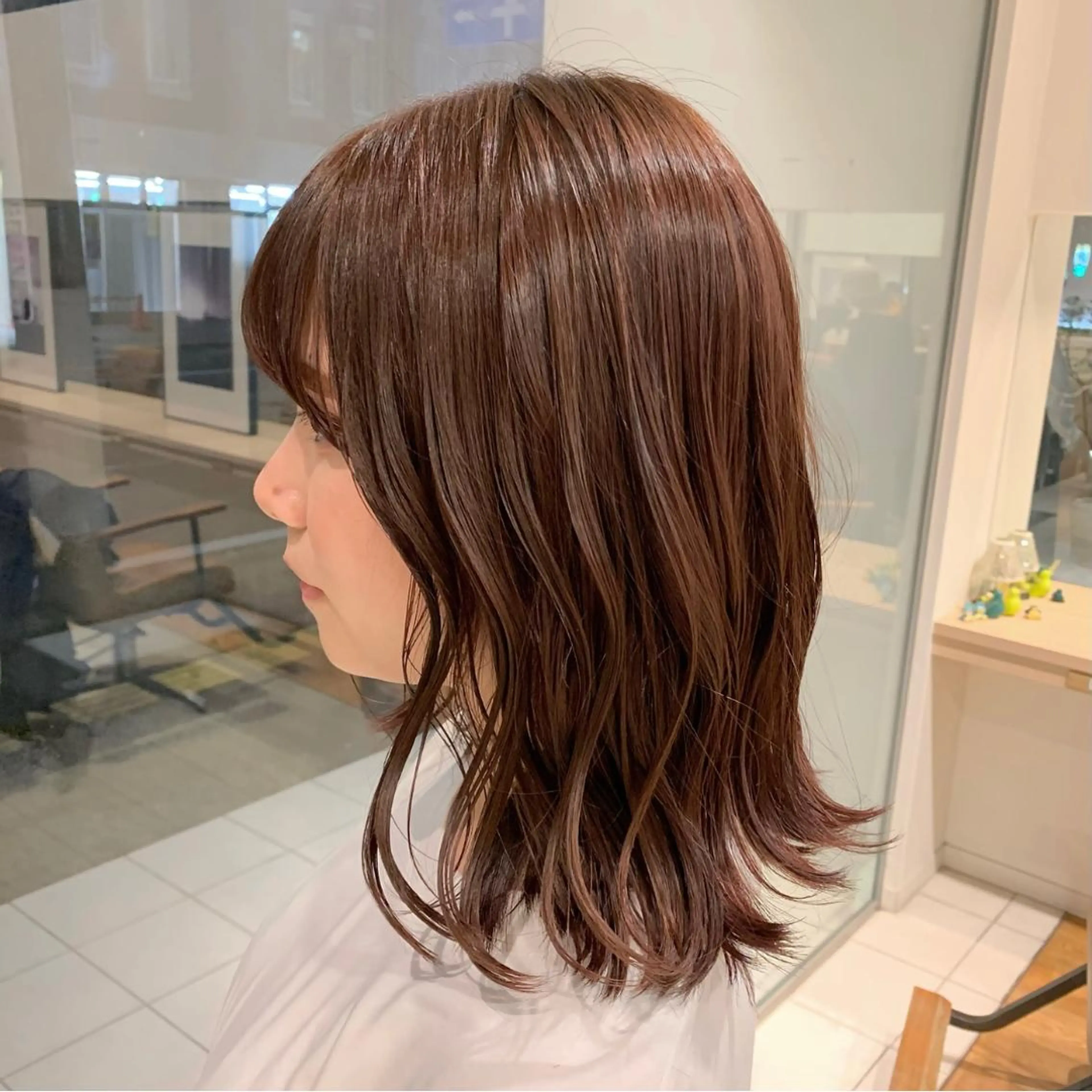 ミディアム カラー ベージュカラー ピンクカラー ピンクベージュ 🫧hinaco 🫧のヘアスタイル