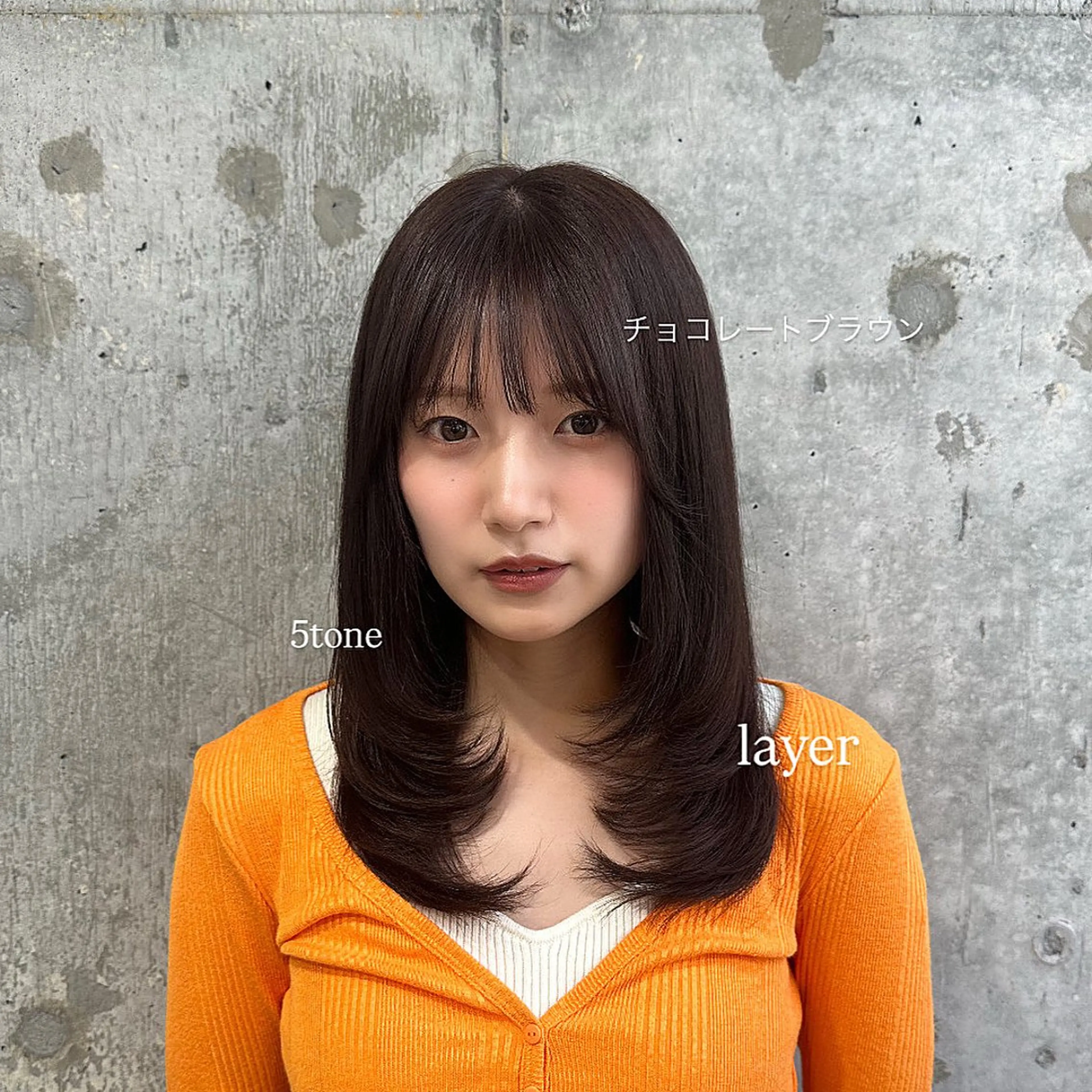 ミディアム カラー ブラウンカラー チョコレートブラウン 透明感カラー グレージュ くびれヘア 🫧韓国ミディアム カット🫧/ナナミのヘアスタイル