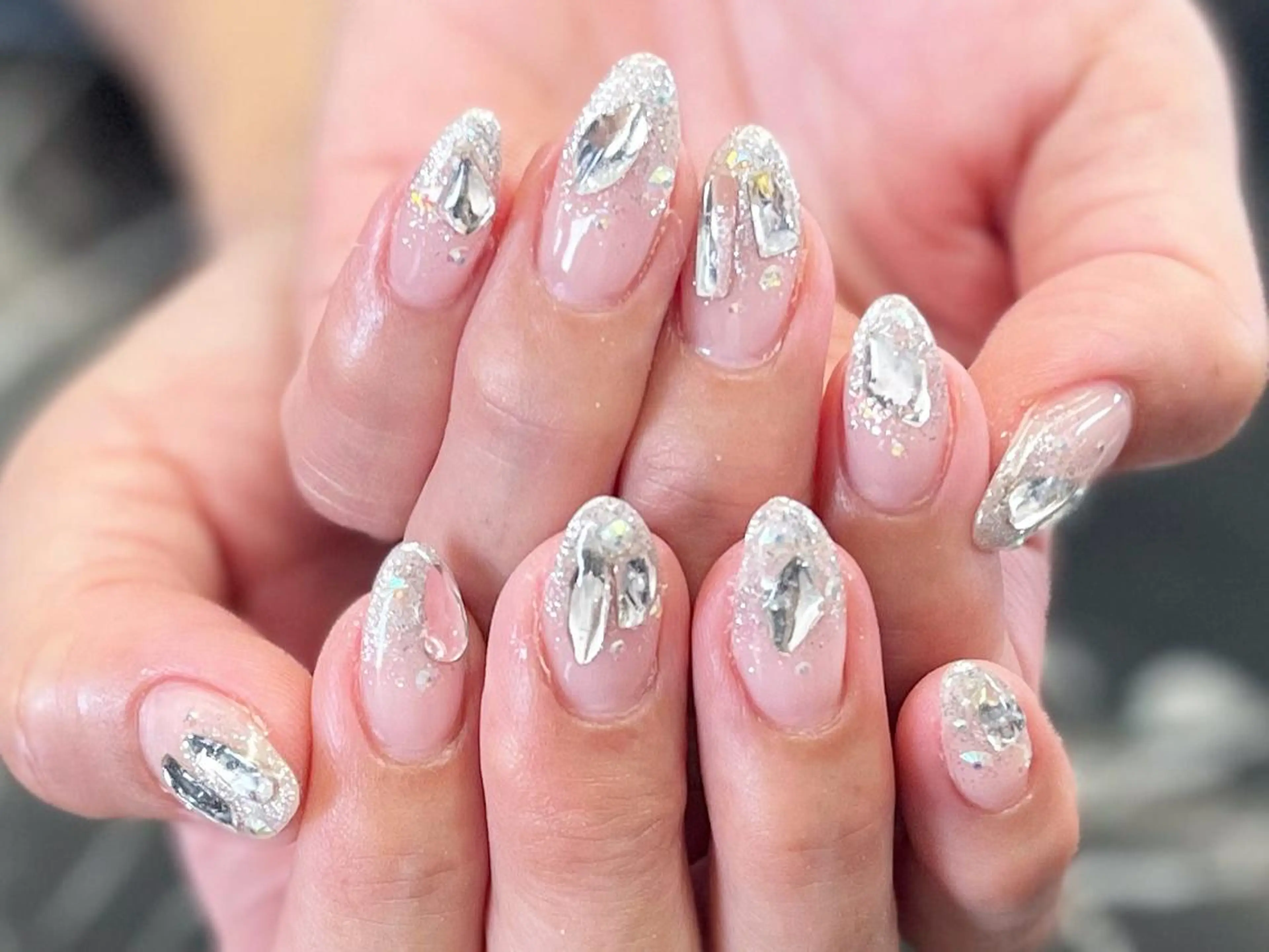 ネイル フットネイル ニュアンスネイル シンプルネイル 春ネイル ストーンネイル ネイル フフラ所属・nail fufla ♡yamane♡のネイルデザイン