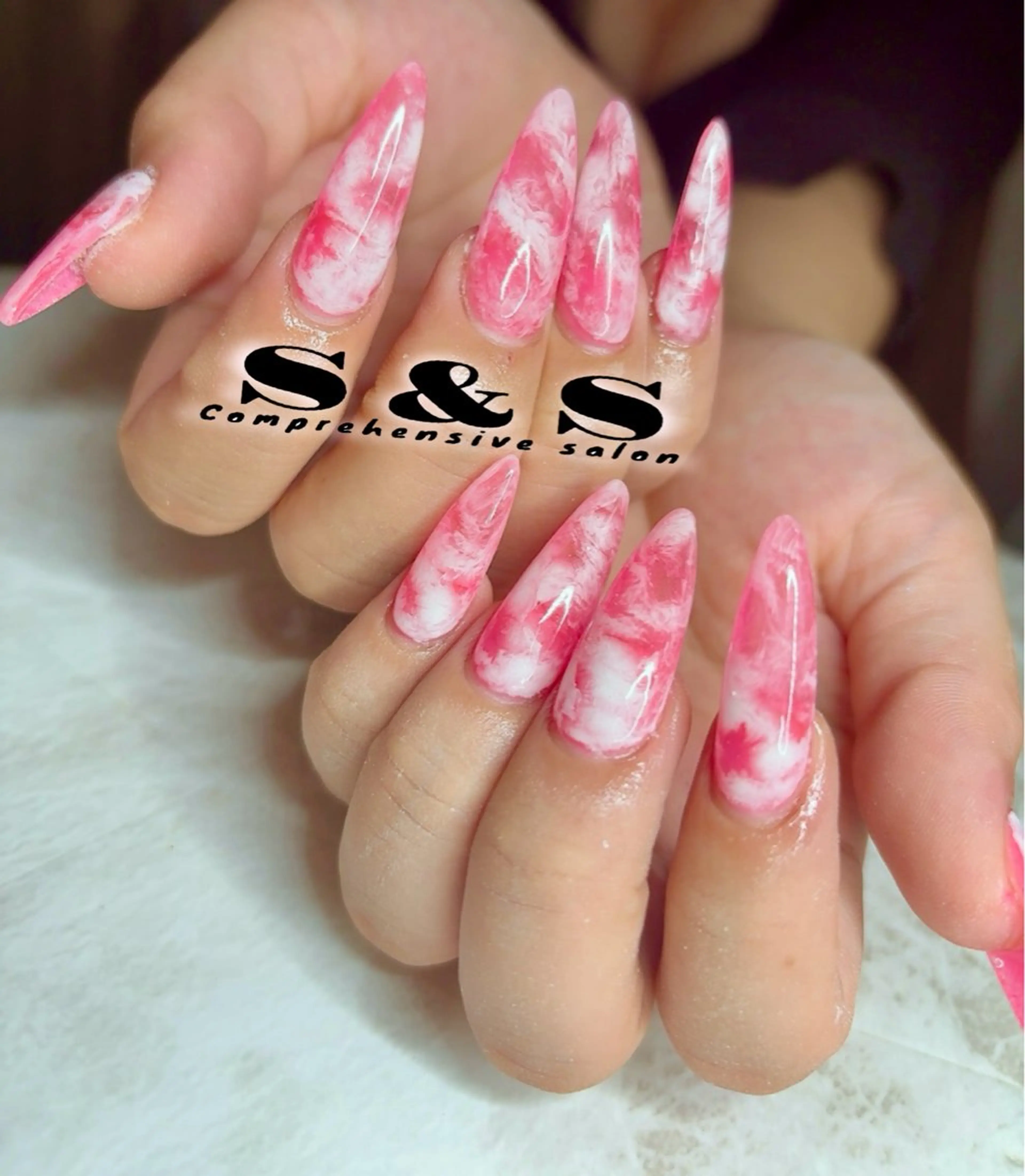 ネイル 長さ出し 大理石ネイル(マーブル) メンズネイル 持ち込み S&S 村田小百合のネイルデザイン