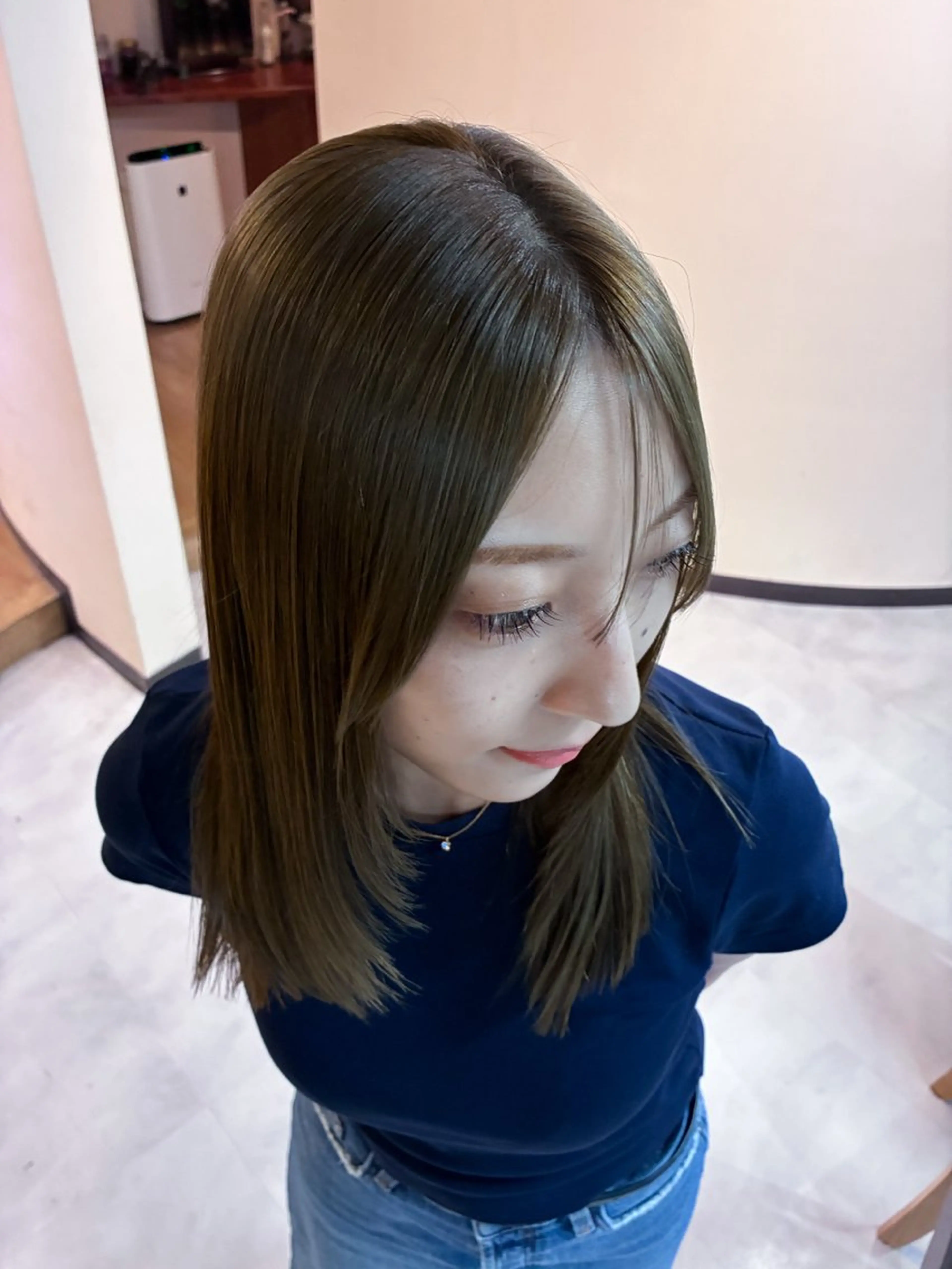 セミロング カット ヘアカラー トリートメント 透明感/レイヤー/ 武士るな🌿‬のヘアスタイル