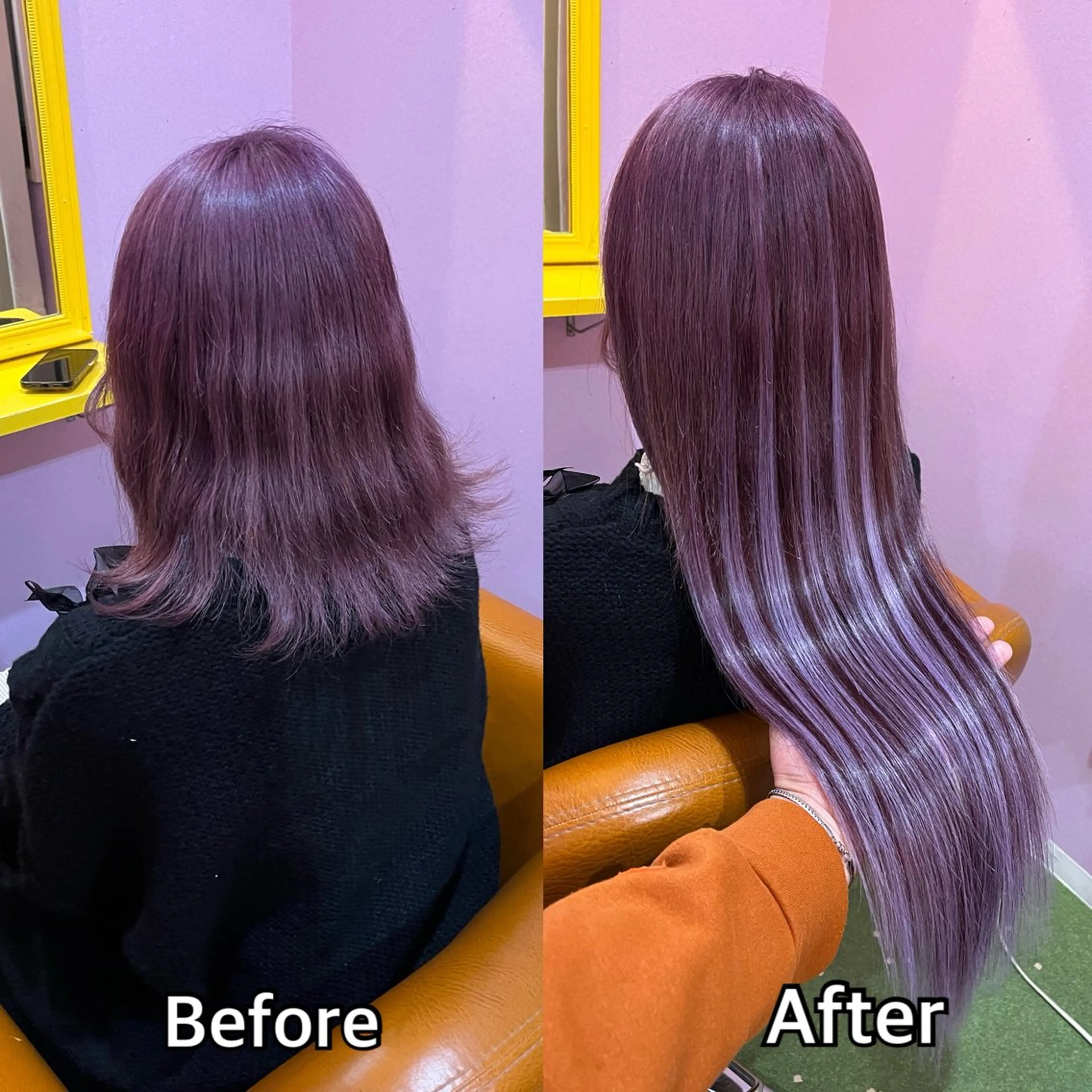 ロング エクステ シール＋ちび編み込み エクステ梅田🐨のヘアスタイル