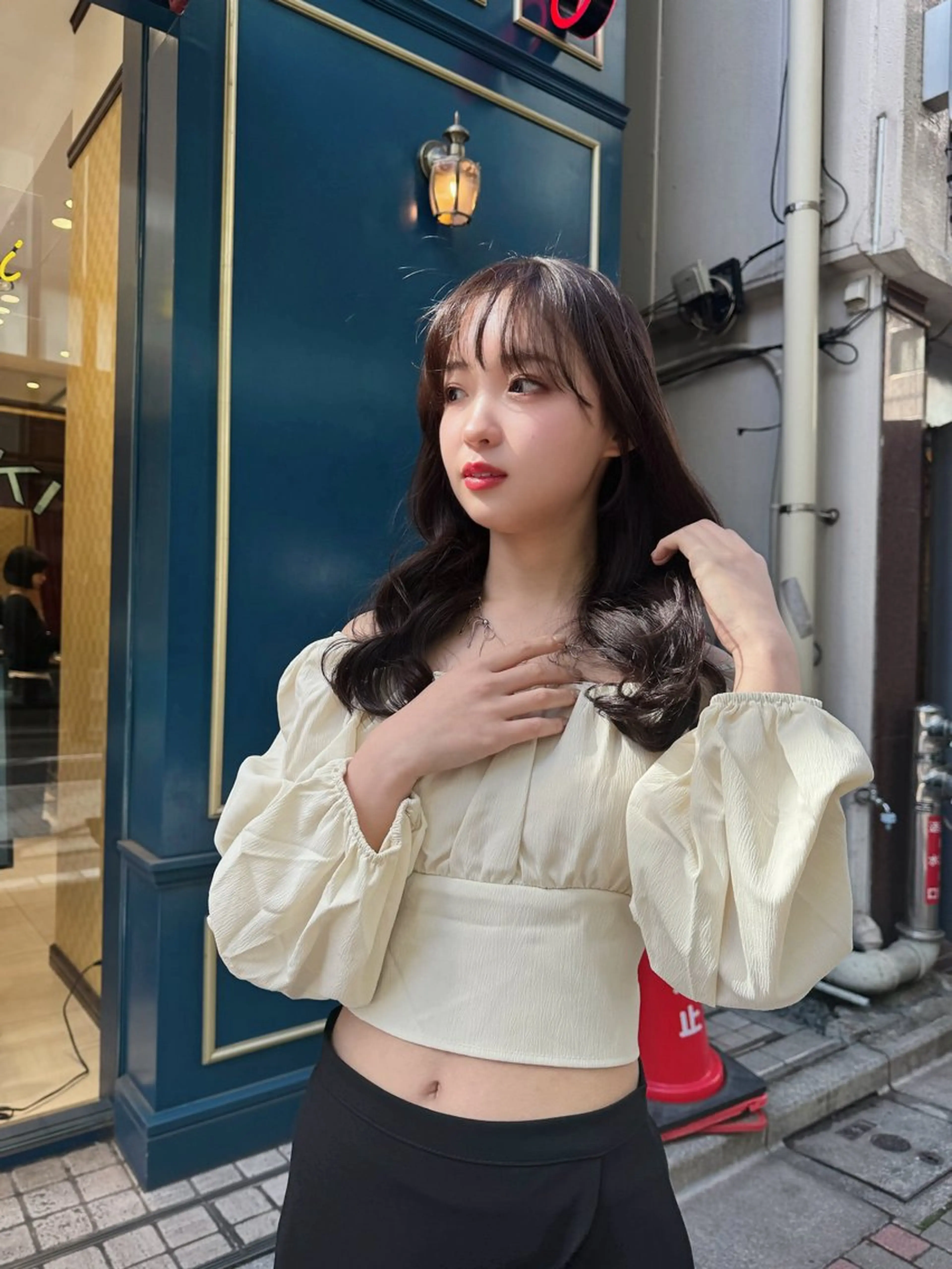 セミロング カラー パーマ 韓国ヘア/韓国風 パーマ/kazueのヘアスタイル