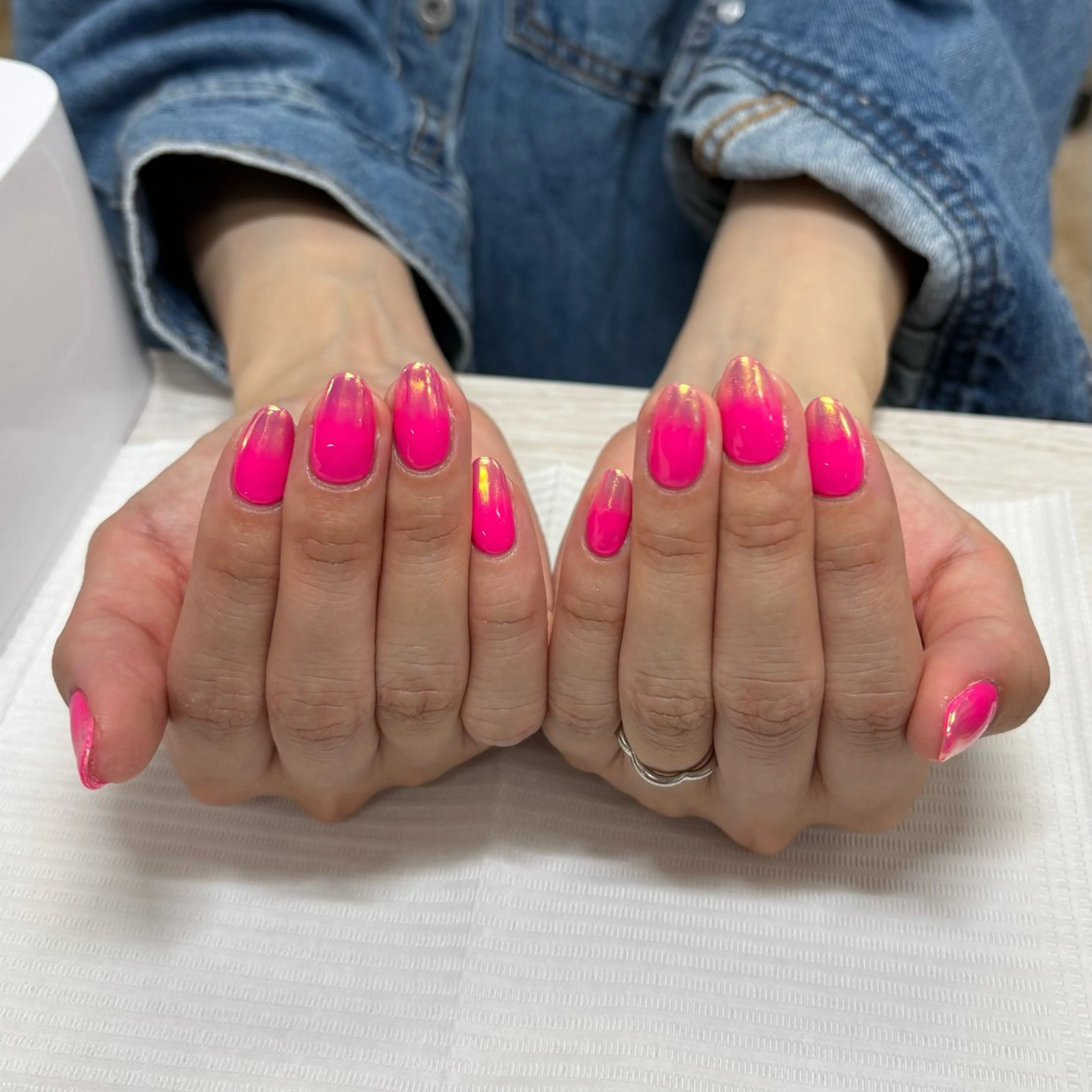 ネイル ミラーネイル ピンク TRU NAIL&EYE 柏店所属・TRU ゆなのネイルデザイン