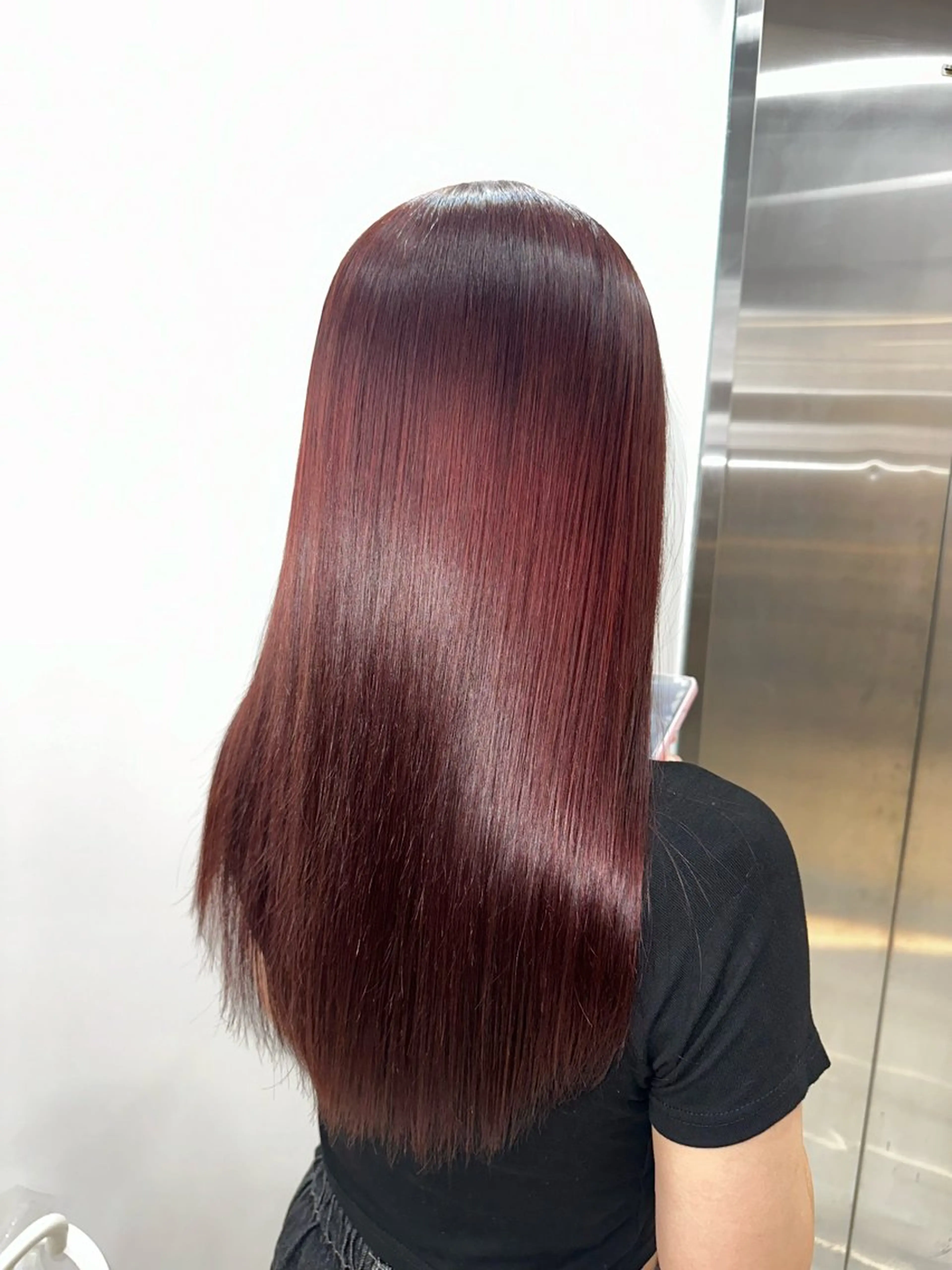 ロング カラー カシス レッドカラー ヘアカラー トリートメント 【Lapis 渋谷本店】りかのヘアスタイル