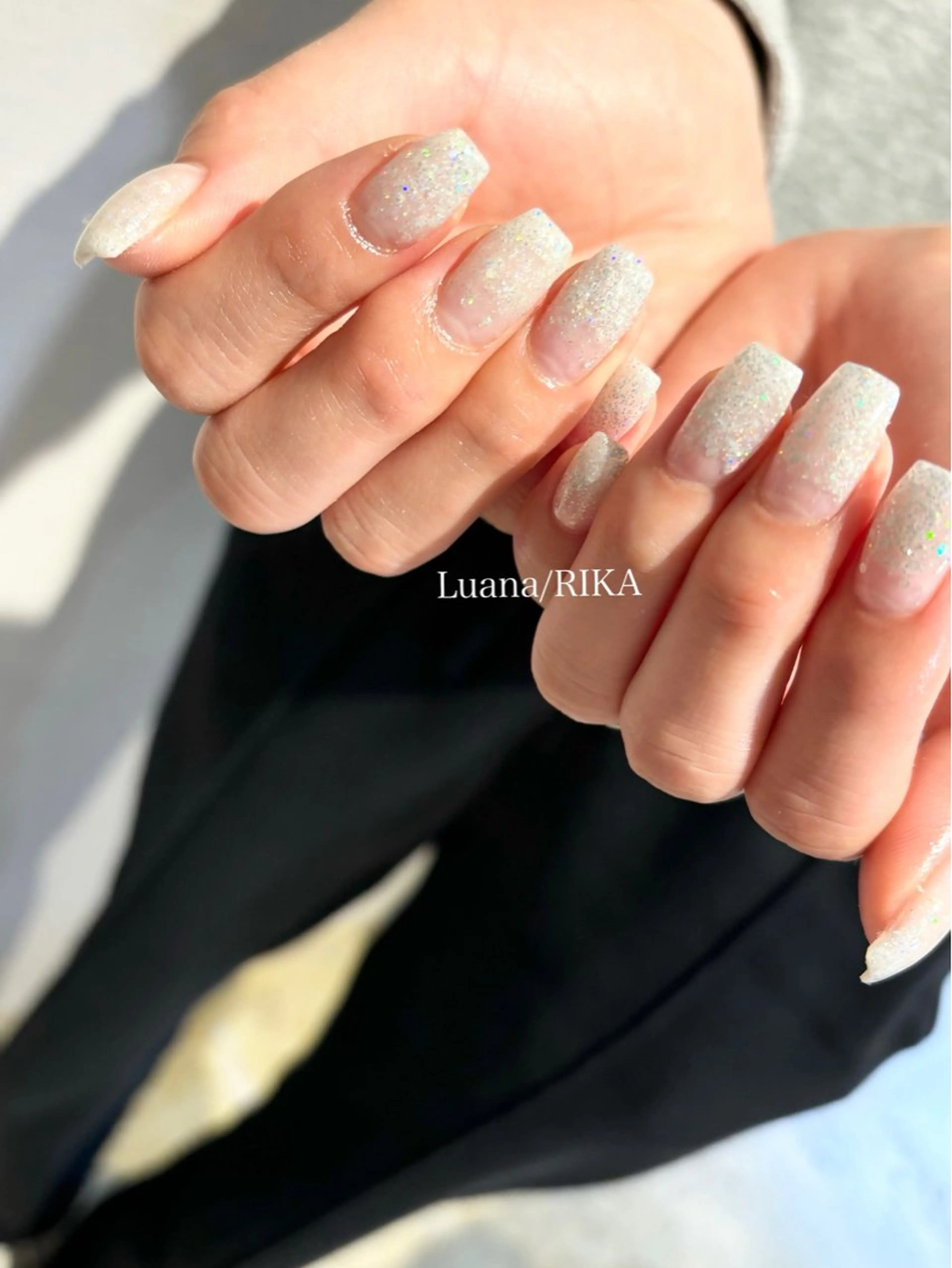 ネイル グラデーション ラメ(グリッター) ラメグラデーション Nail Salon Luana Rikaのネイルデザイン