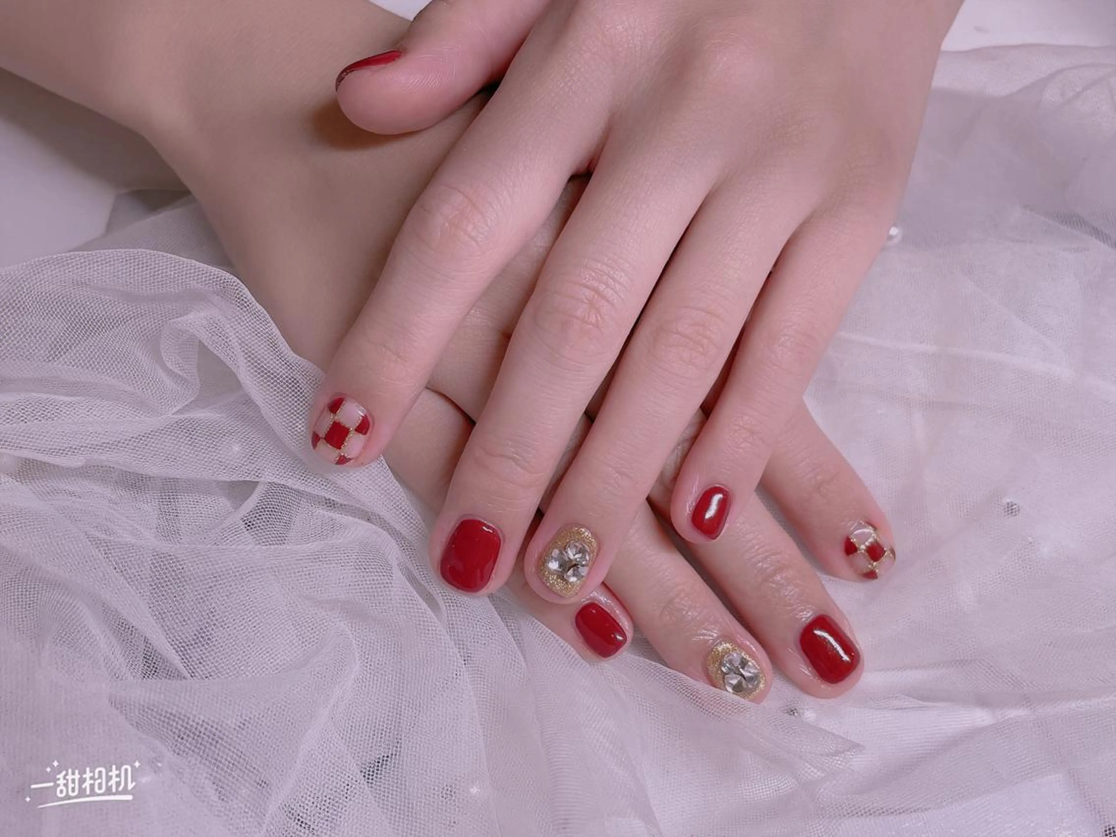 ネイル ストーンネイル 長さだし専門店 M2　rikaのネイルデザイン