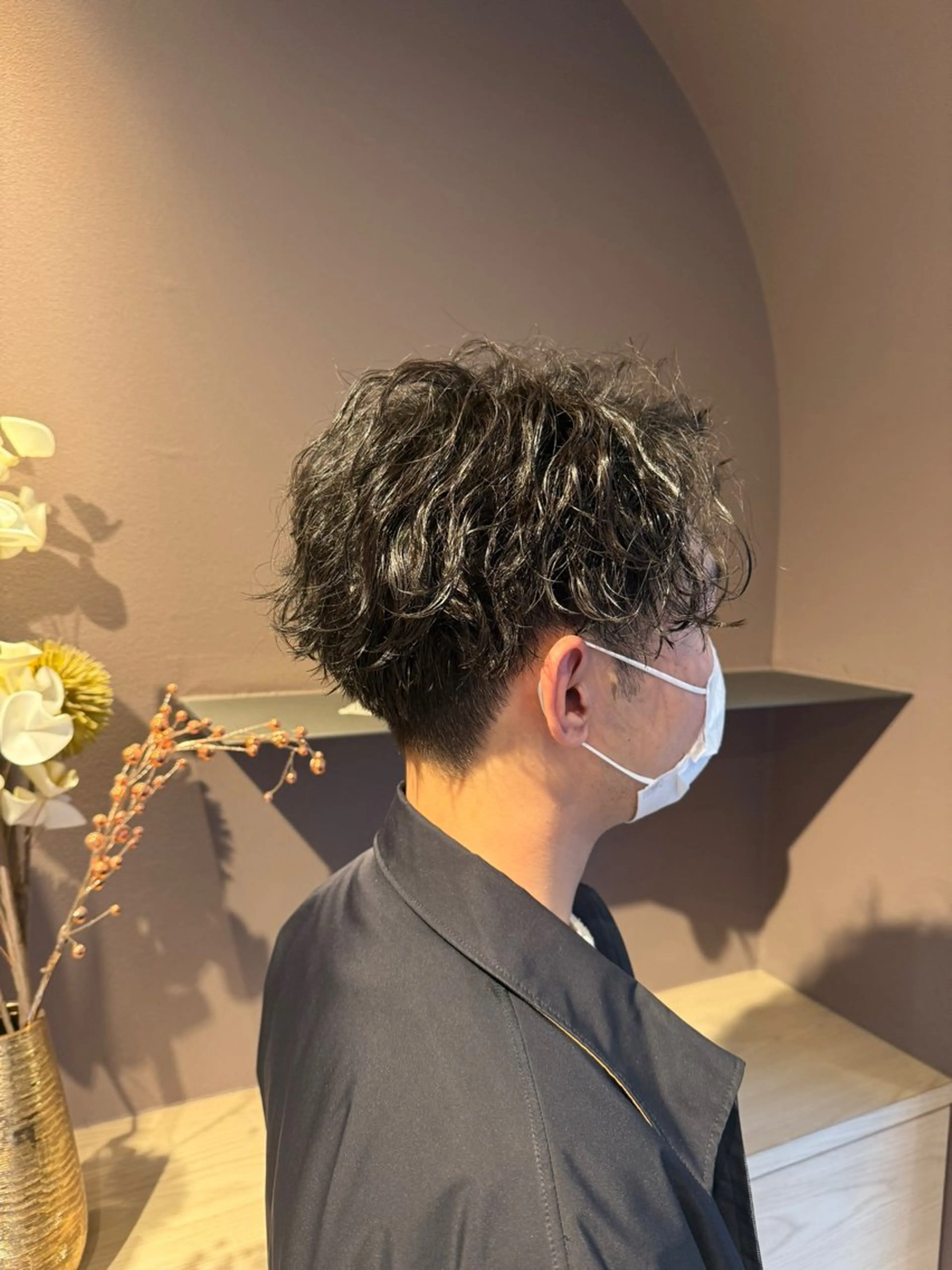 メンズ メンズパーマ 波巻きパーマ Lien.テラダ 各務原スタイリストのヘアスタイル