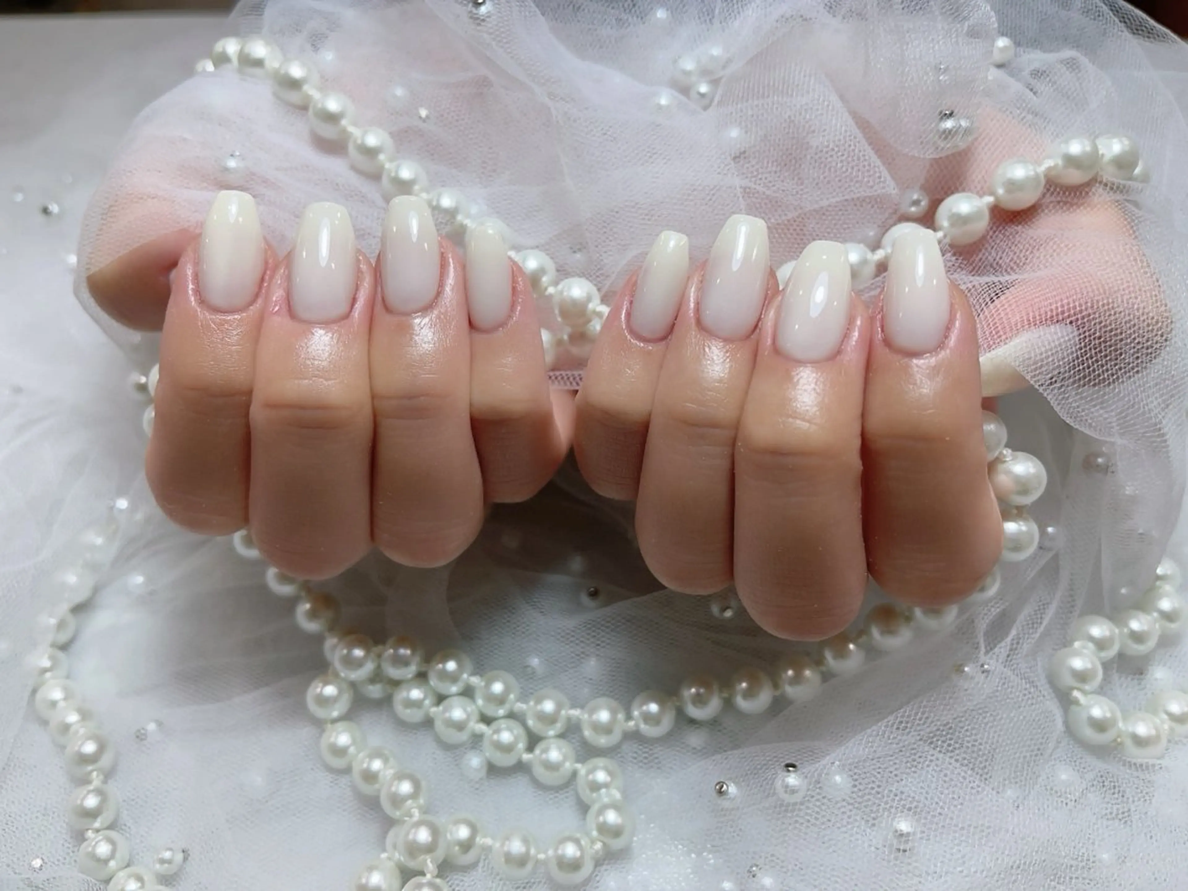 ネイル アートネイル フラッシュネイル フレンチネイル ガラスフレンチ グラデーション M2beauty Renaのネイルデザイン