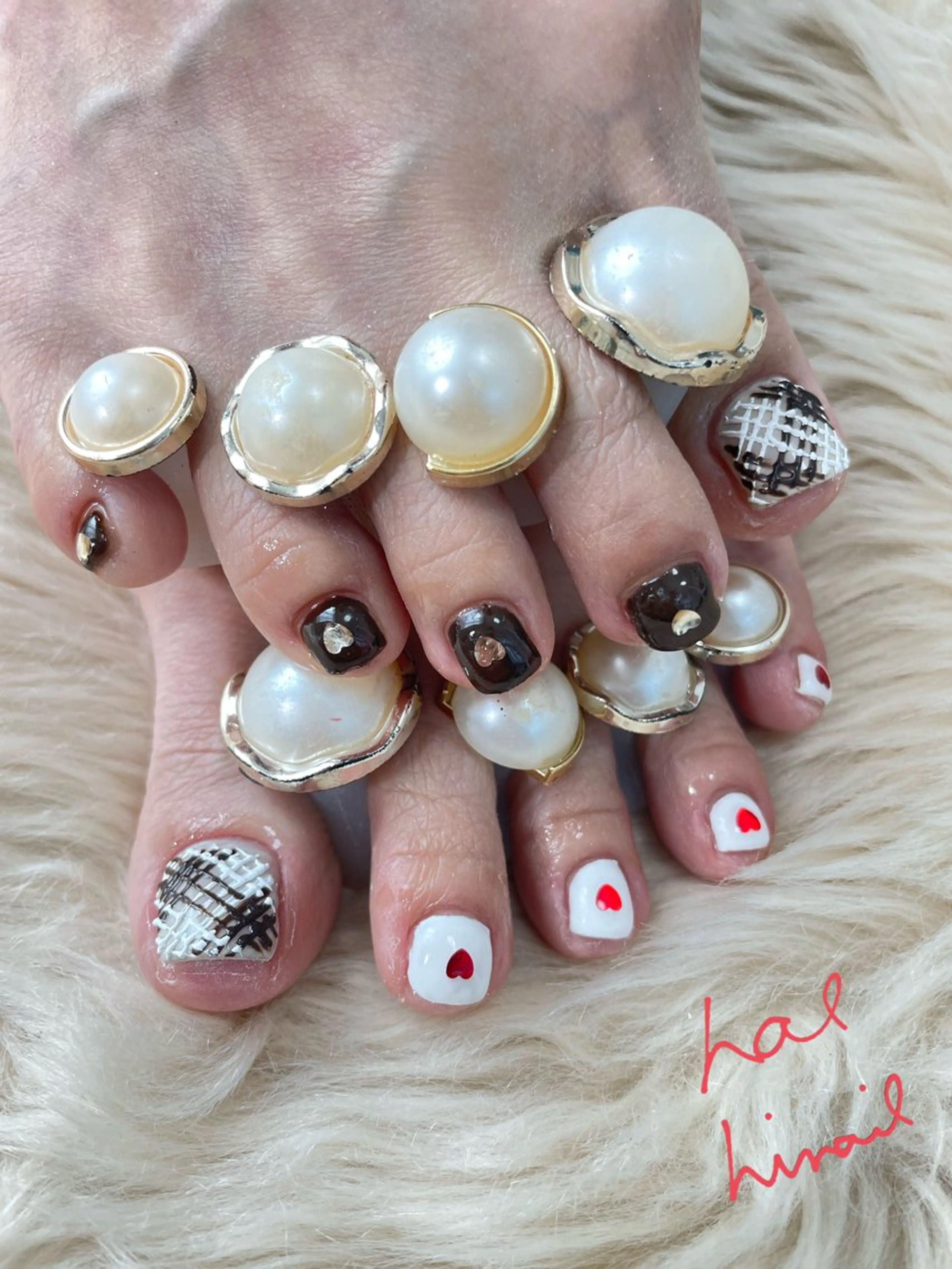 ネイル フットネイル バレンタイン はるひな ねいるのネイルデザイン