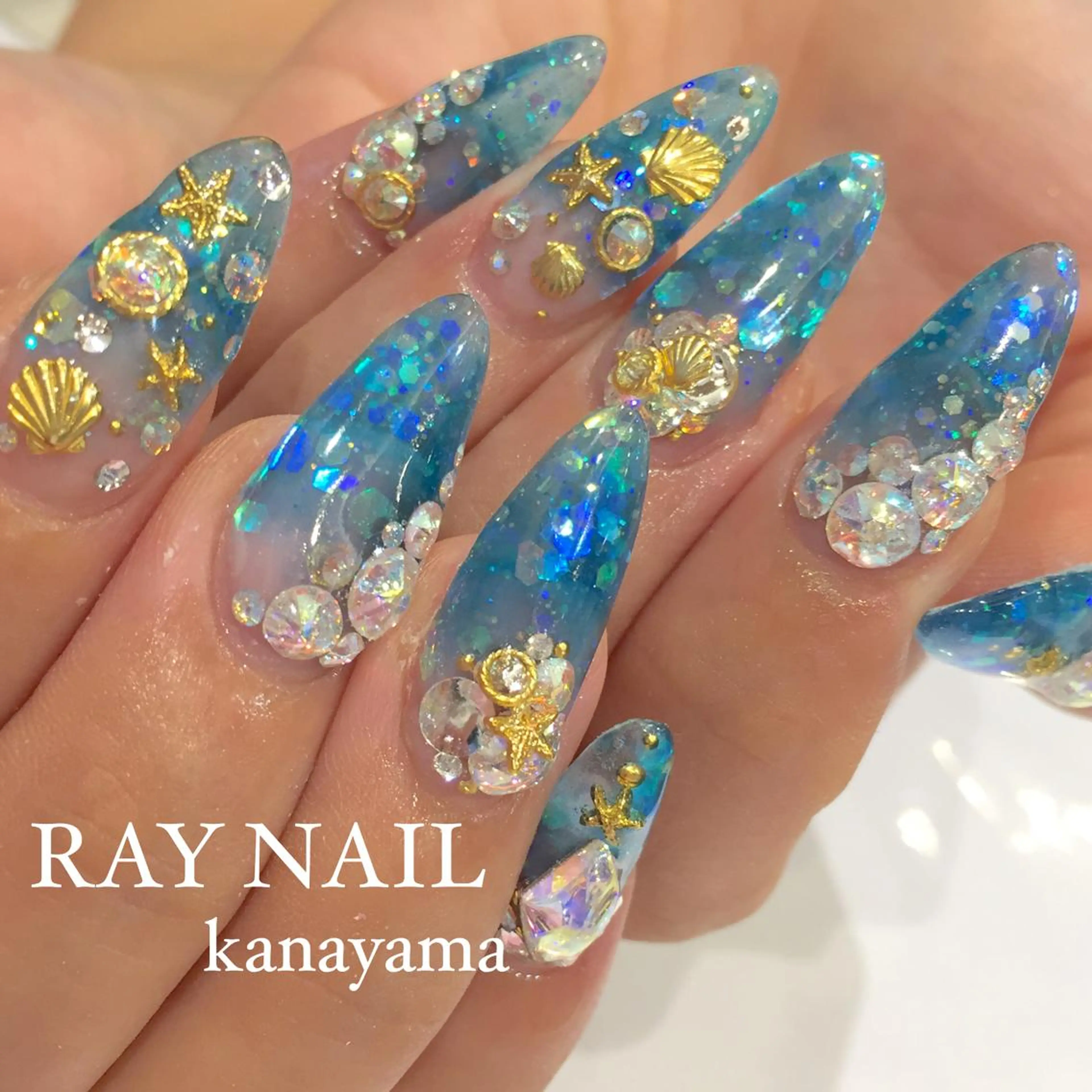 ネイル スカルプネイル 夏ネイル Arowa 伊田のネイルデザイン