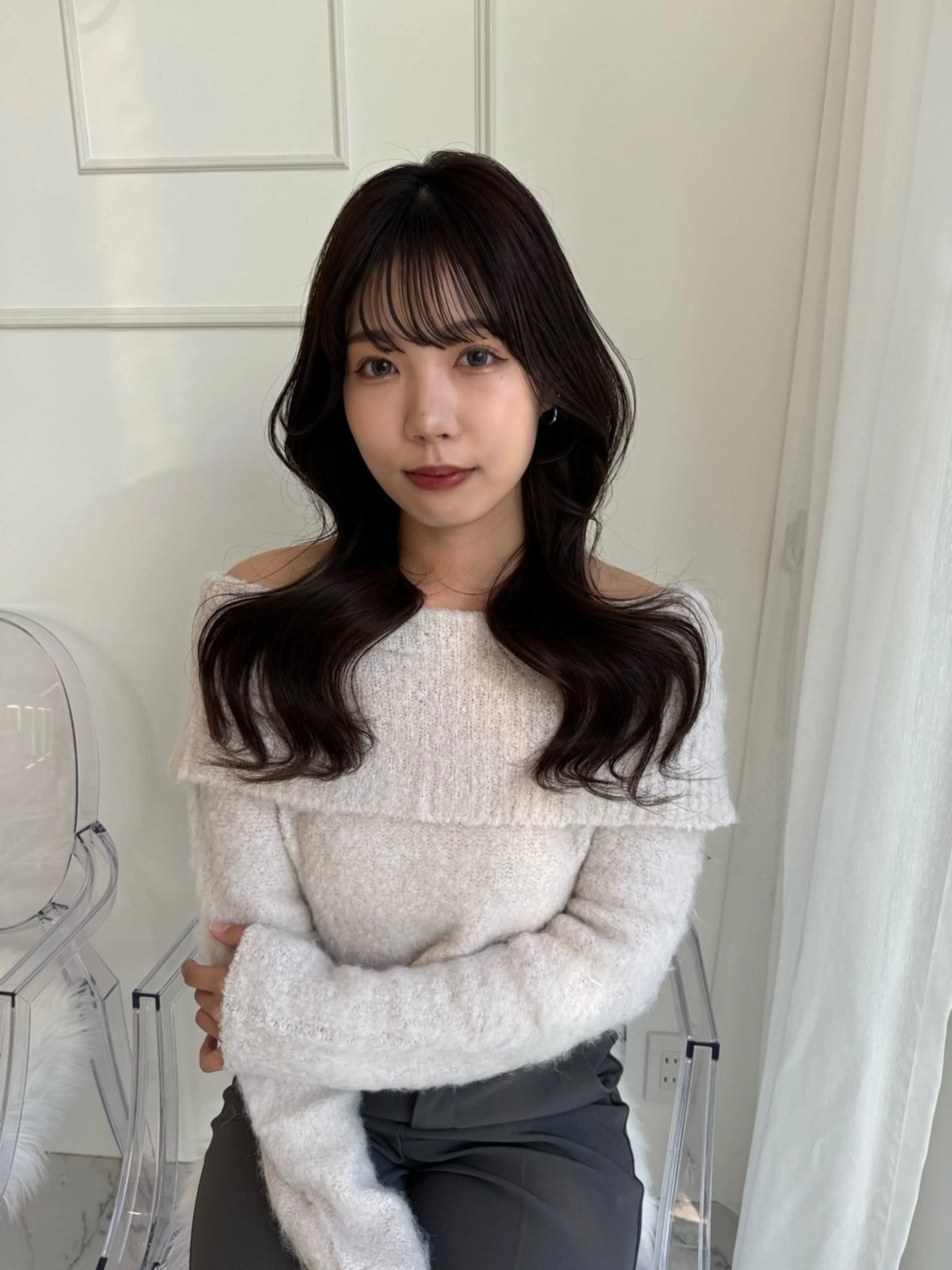 ロング カラー ヘアカラー トリートメント ParveMix🍀 藤原愛未のヘアスタイル