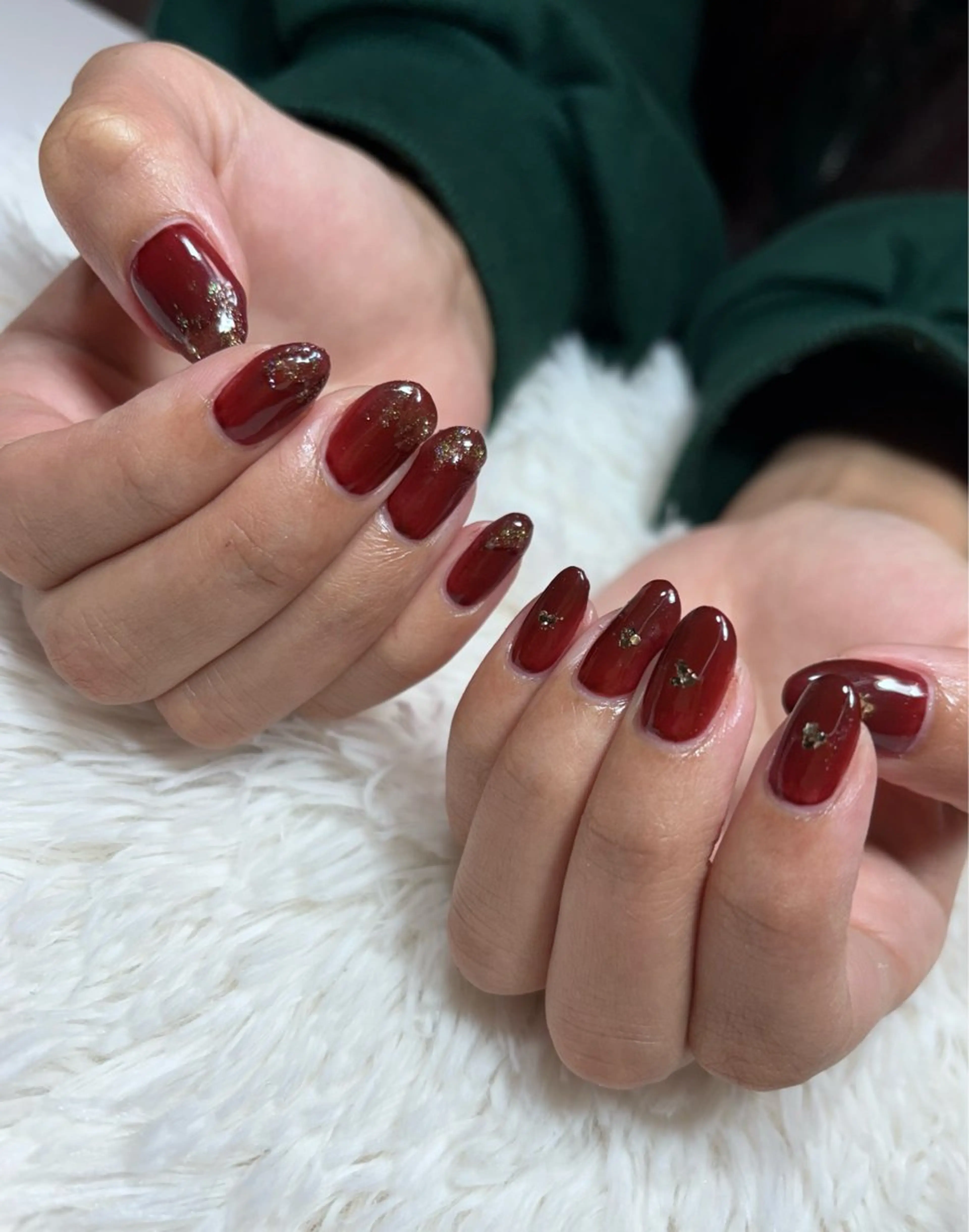 ネイル ボルドー ブラウン ニュアンスネイル 冬ネイル ハンドネイル LUANA n'sのネイルデザイン