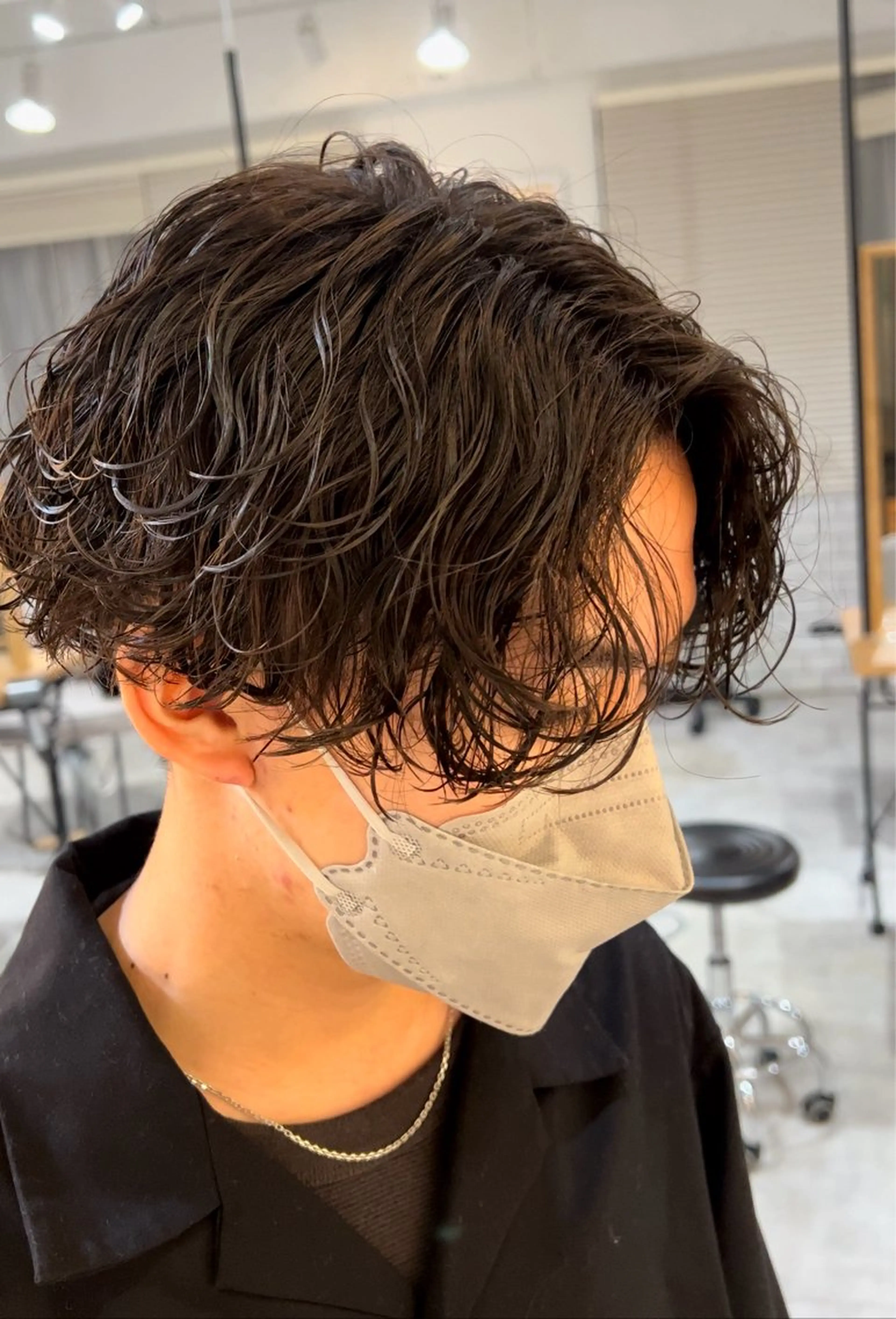 メンズ限定【似合わせカット➕波巻きパーマ】眉カット、TR付きの写真