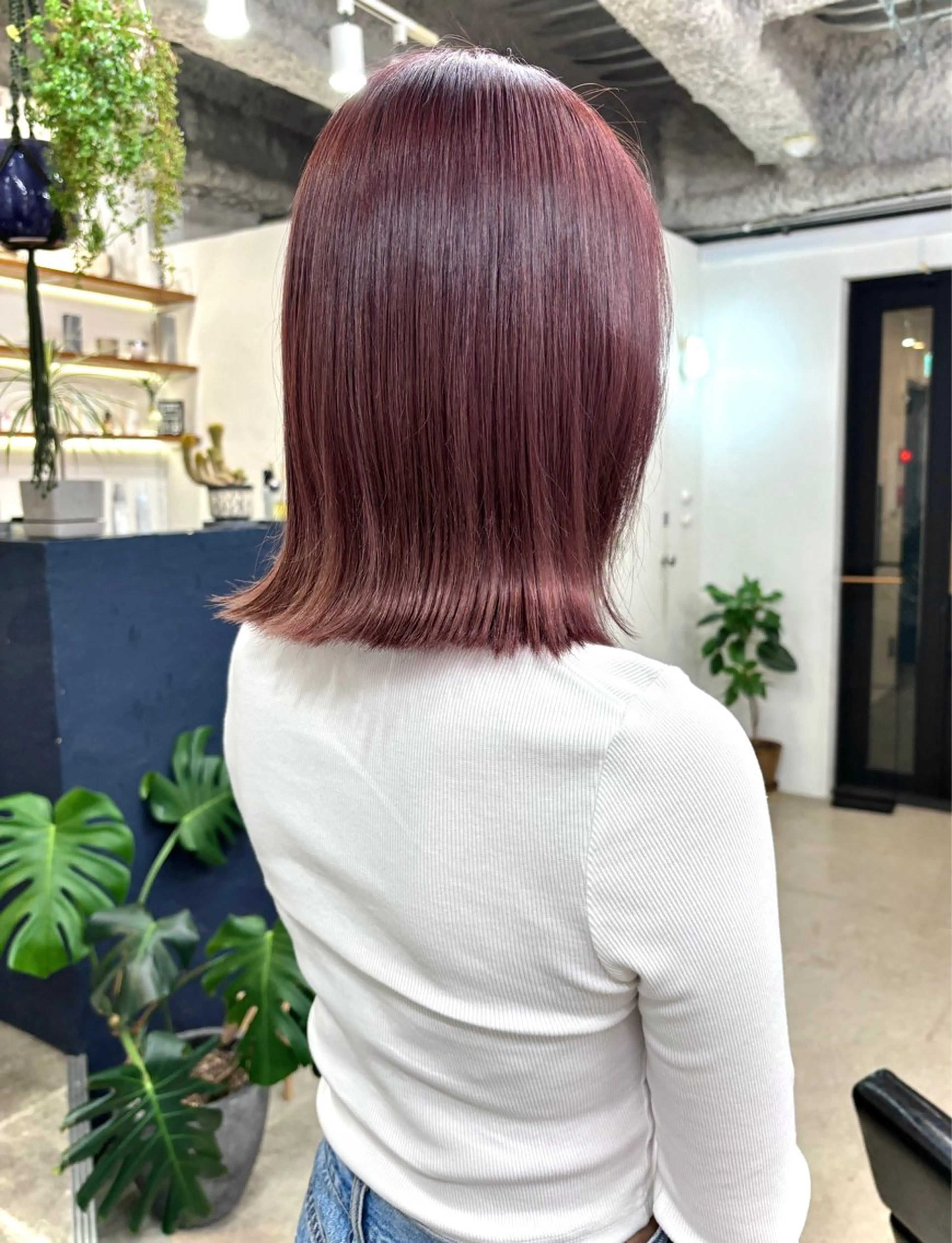 ミディアム カラー ブリーチ ブラウンカラー カシス 透明感カラー ラベンダーカラー 暖色カラー/天神/ ヘイマサクラのヘアスタイル