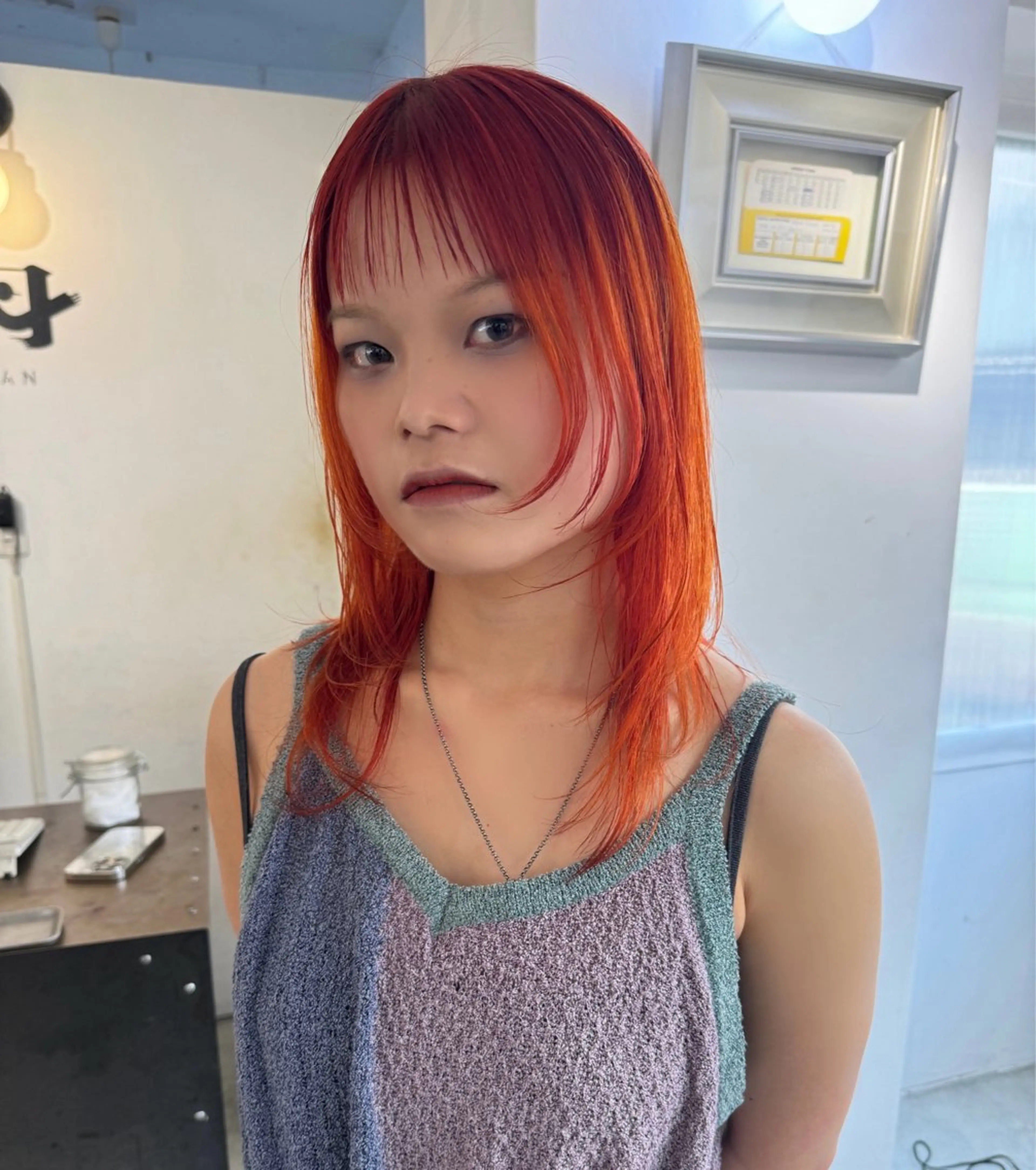 セミロング カラー ヘアカラー トリートメント 繭所属・こはる／ハードパーマ /癖毛風パーマ🧃のヘアスタイル