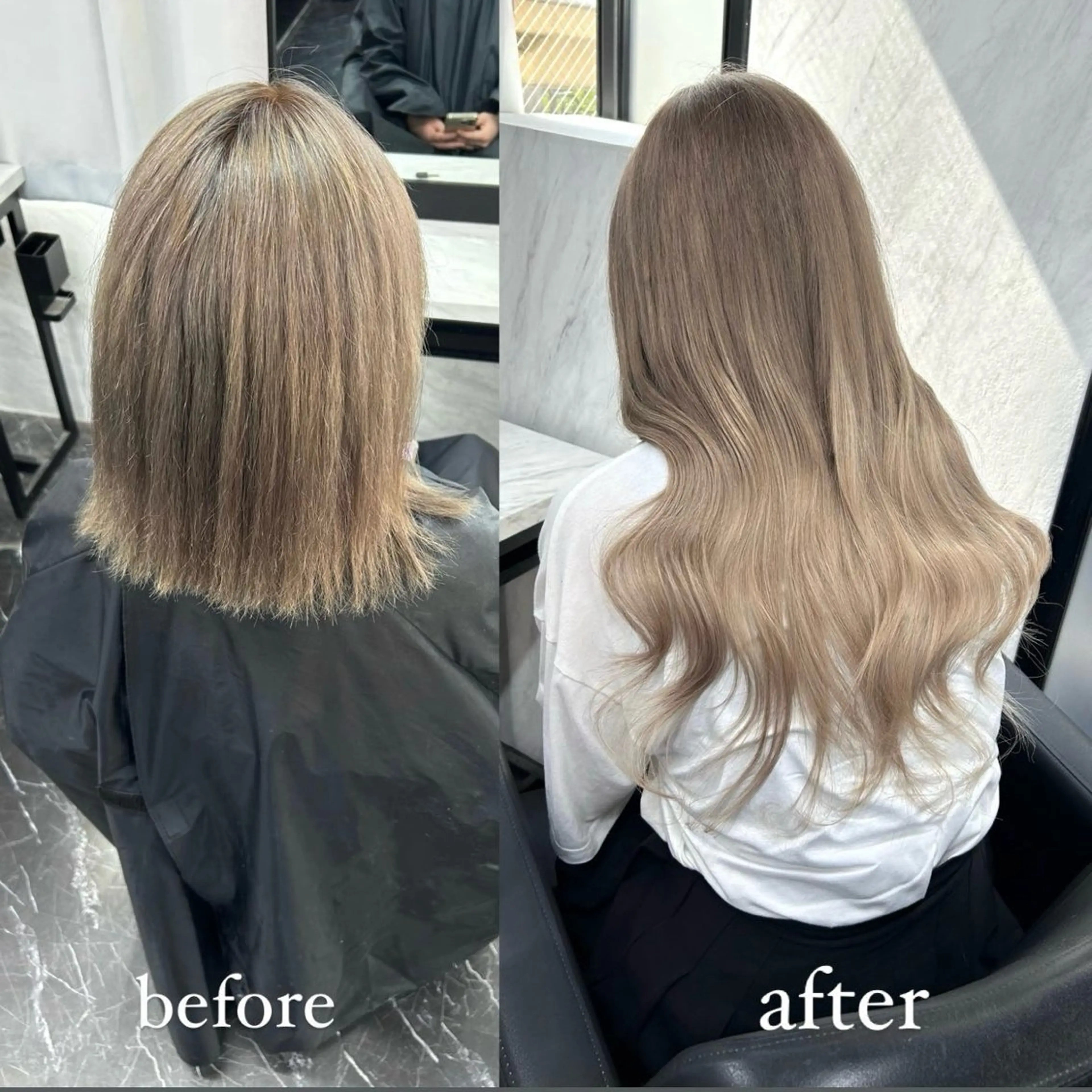 ロング カラー エクステ ヘアカラー エクステ LANDS所属・nanaka 🤍韓国ワンホンヘアのヘアスタイル