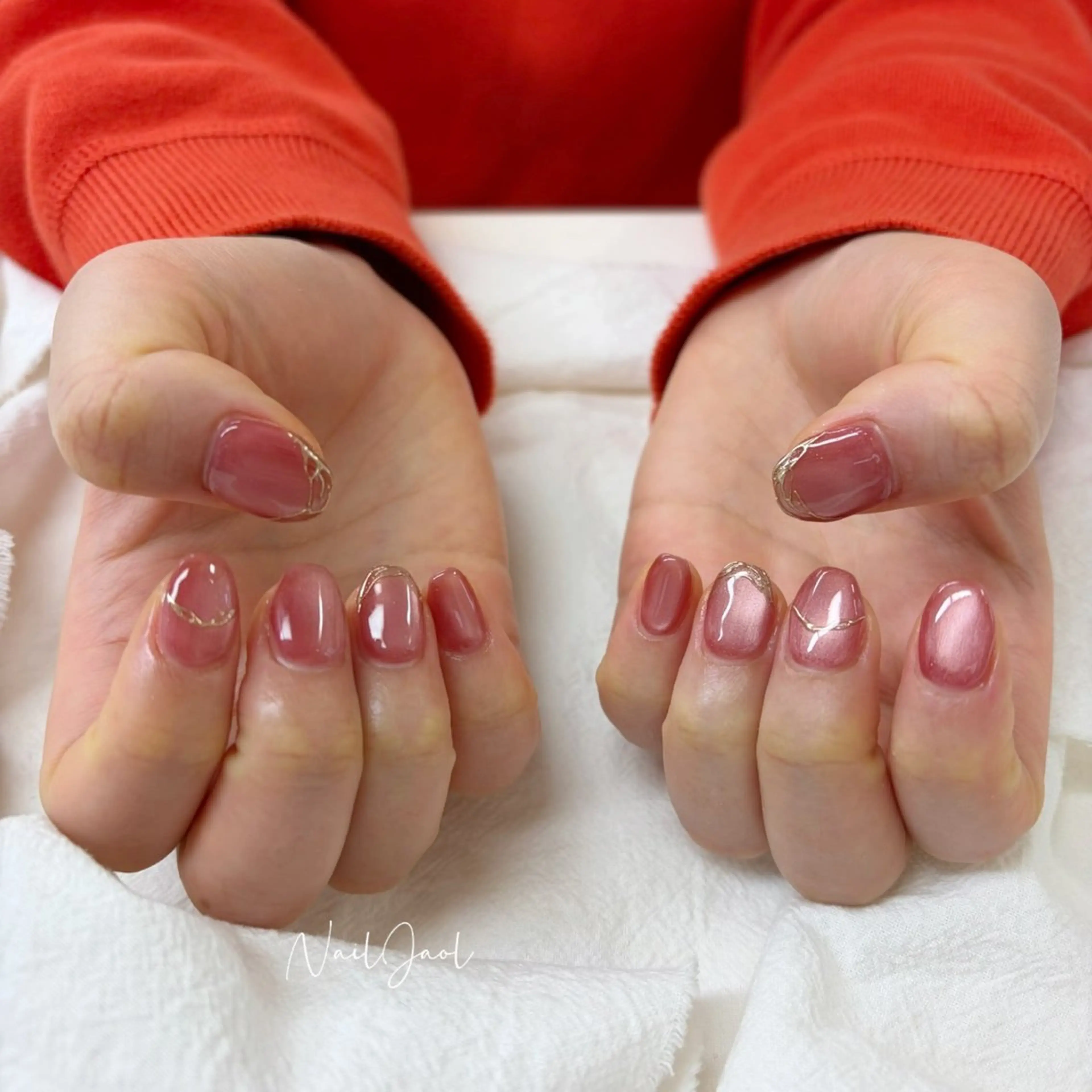 ショート 韓国風ヘア ハンドネイル nail jaol池袋店所属・ネイルJaol 池袋のネイルデザイン