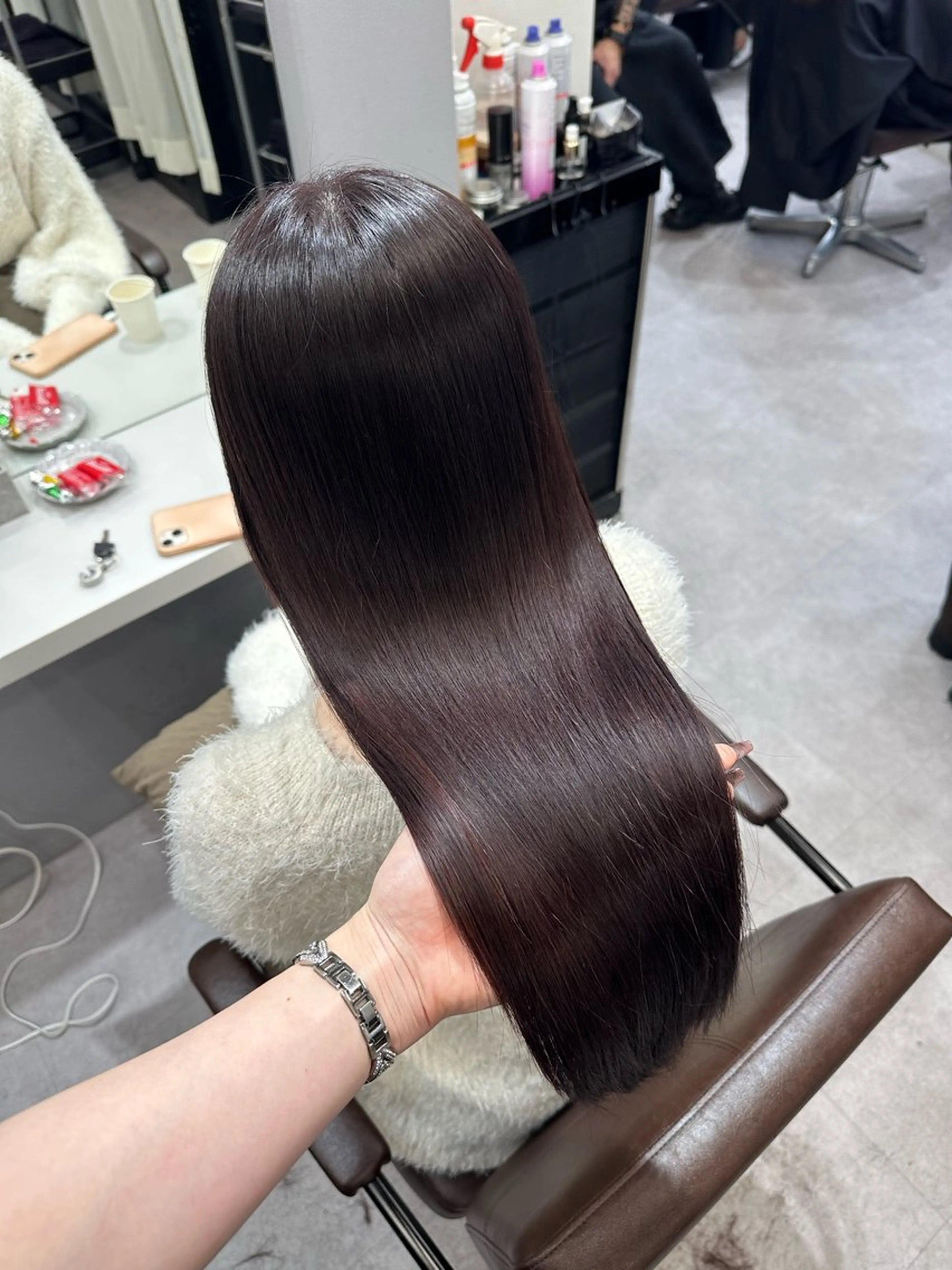 ロング カット ヘアカラー 縮毛矯正 トリートメント 韓国風✨髪質改善✨ 縮毛矯正✨松浦知奈美のヘアスタイル