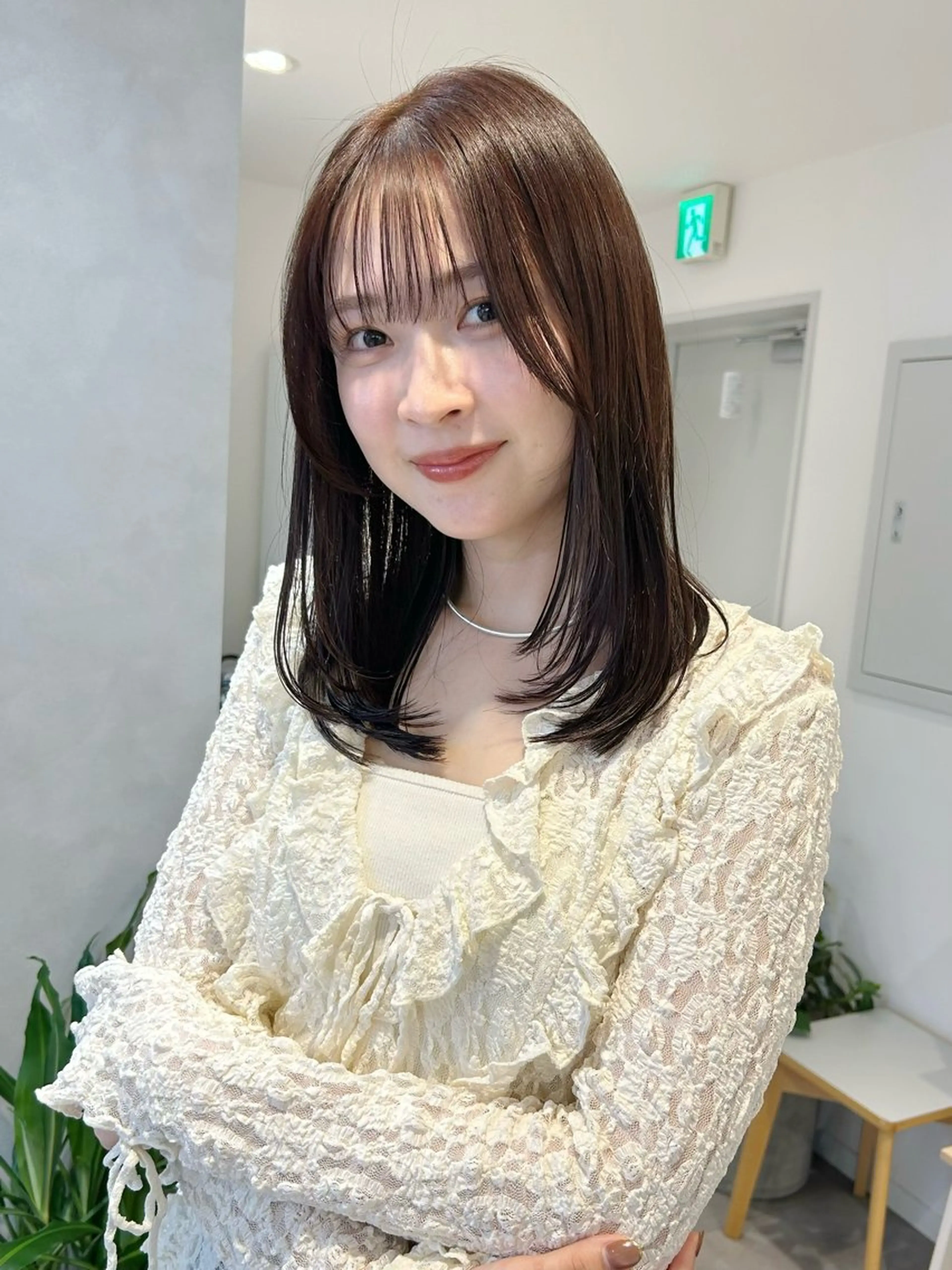 ミディアム カラー カット ヘアカラー 池袋レイヤーカット/ 顔まわりtaigaのヘアスタイル