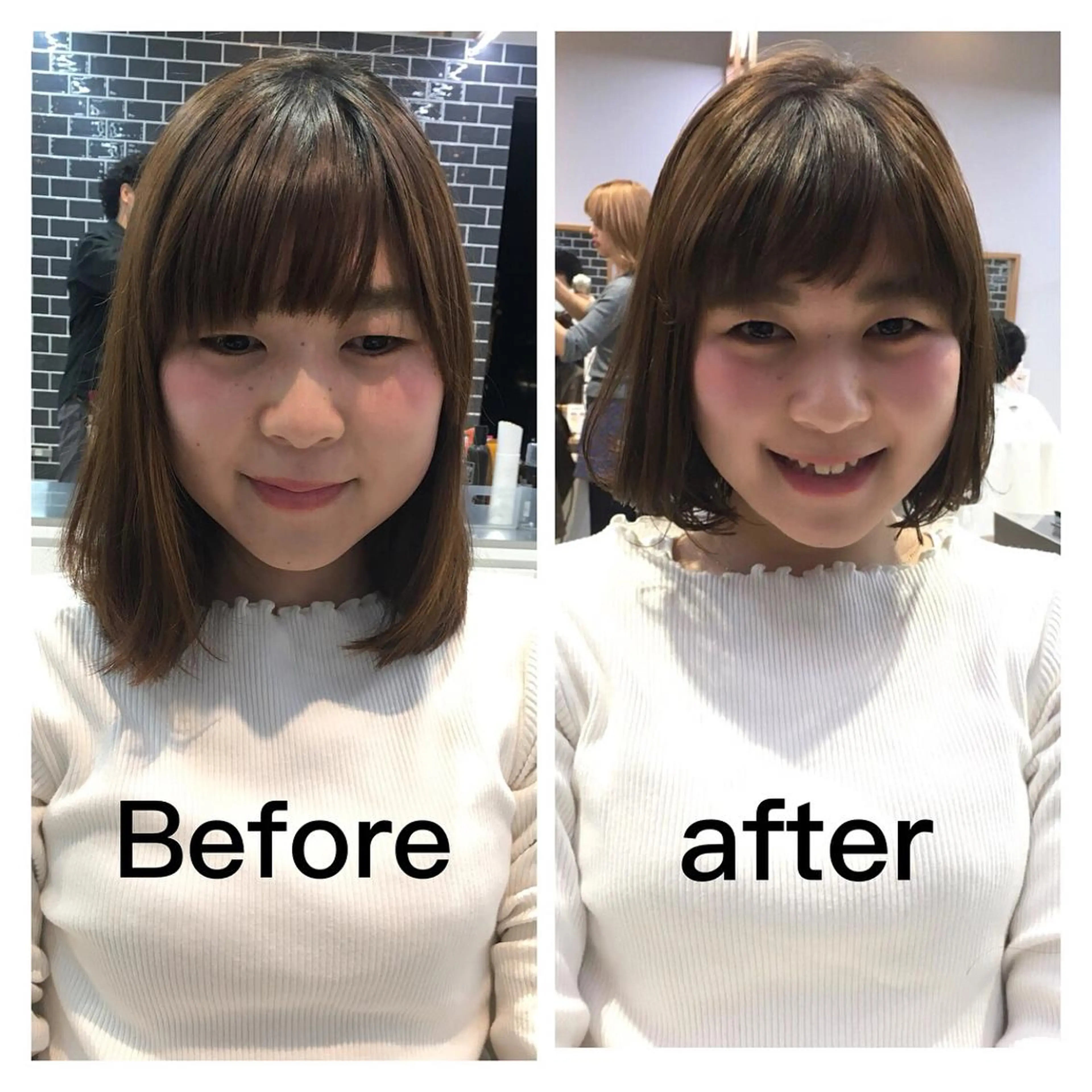 ショート カラー ボブ レイヤーカット 小顔カット SALOWIN四条河原町所属・中村 美穂のヘアスタイル