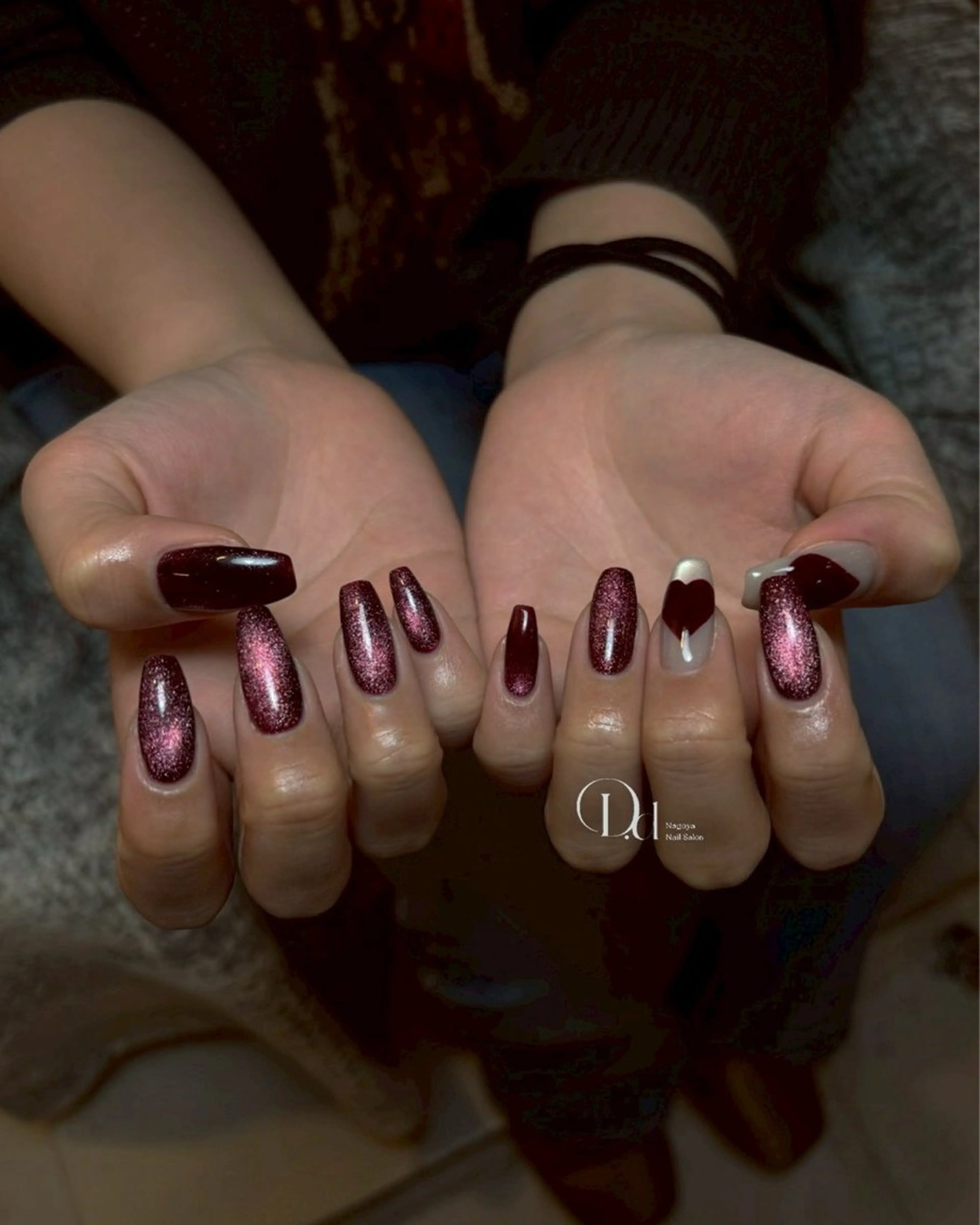 ネイル アートネイル 長さ出し ジェルネイル ハート 韓国ネイル ハンドネイル D.d Harukaのネイルデザイン