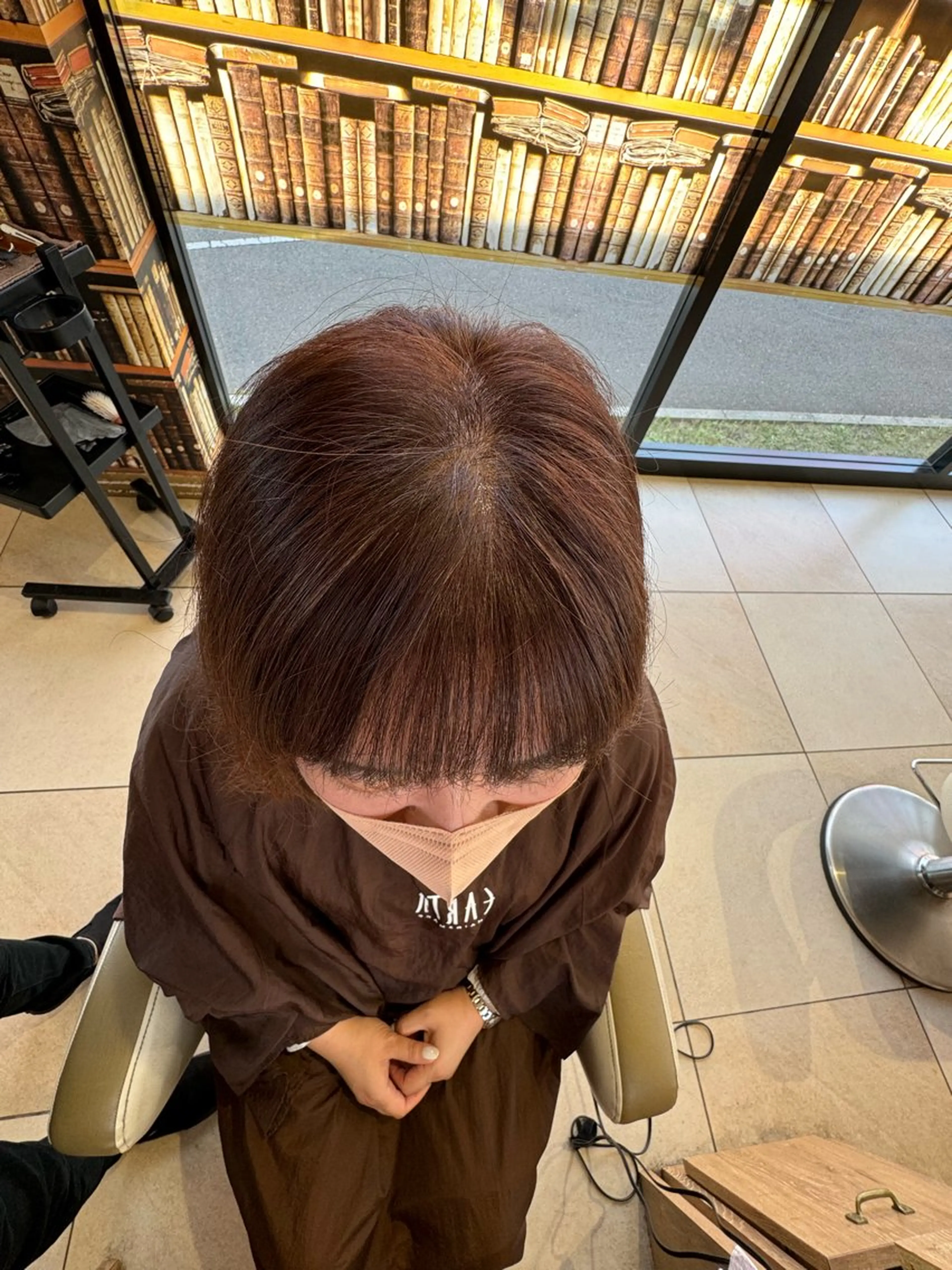 前髪の割れるくせを取る‼️クロスパーマ✨の写真