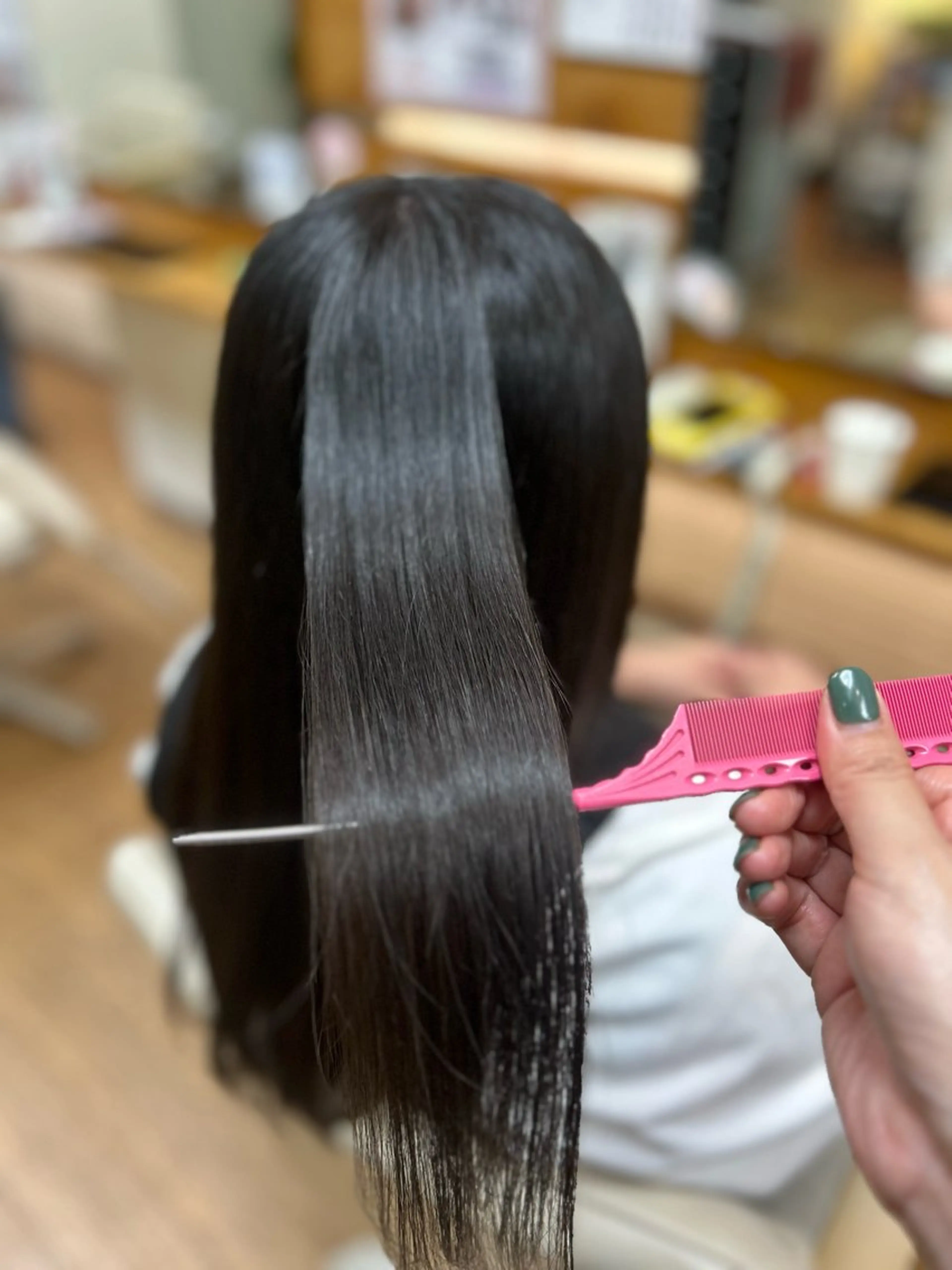 ロング カット 縮毛矯正 神谷 千明のヘアスタイル