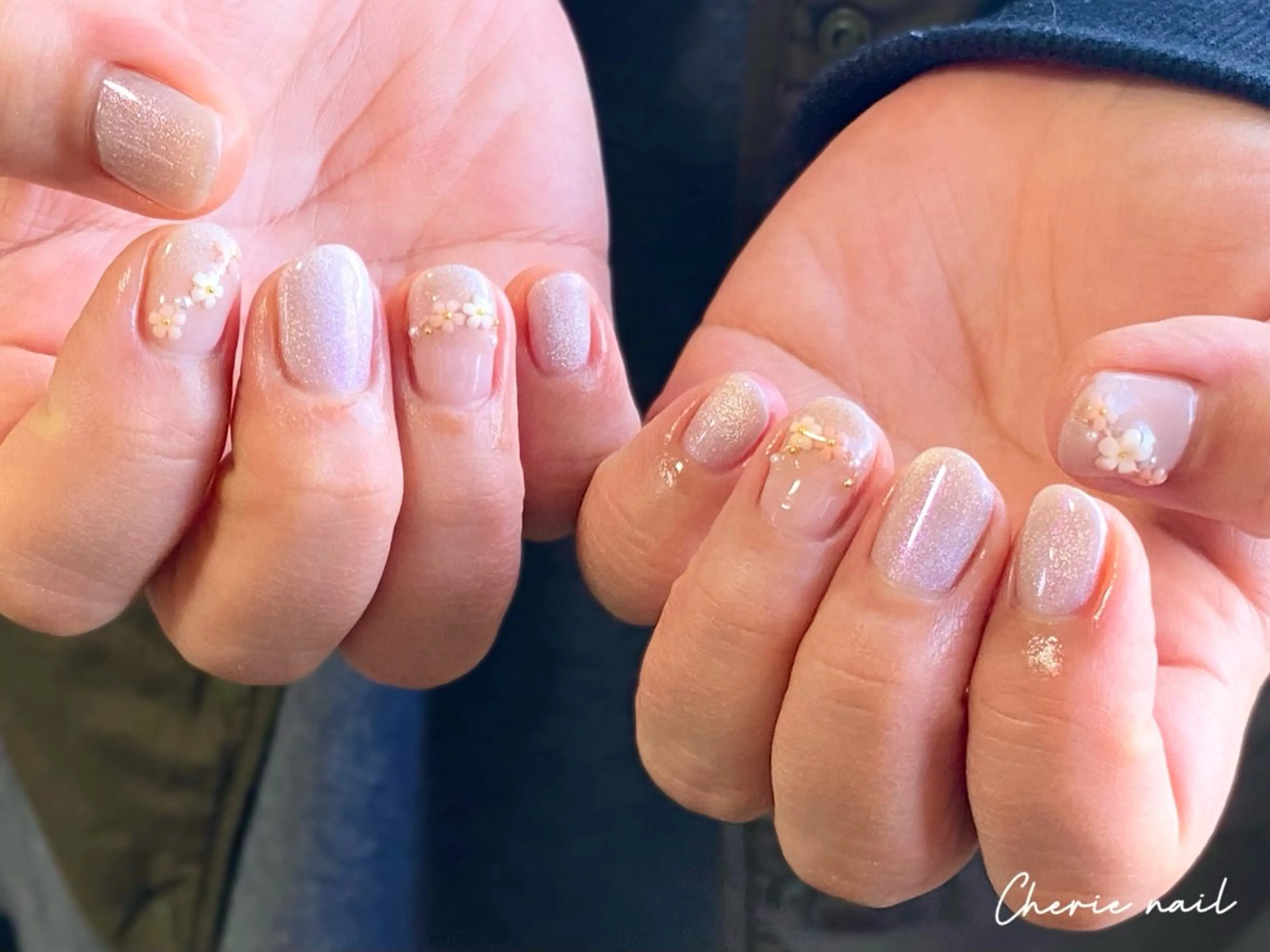 ネイル フラワーネイル ジェルネイル マグネットネイル ミラーネイル オフィスネイル ハンドネイル Cherienail yunaのネイルデザイン
