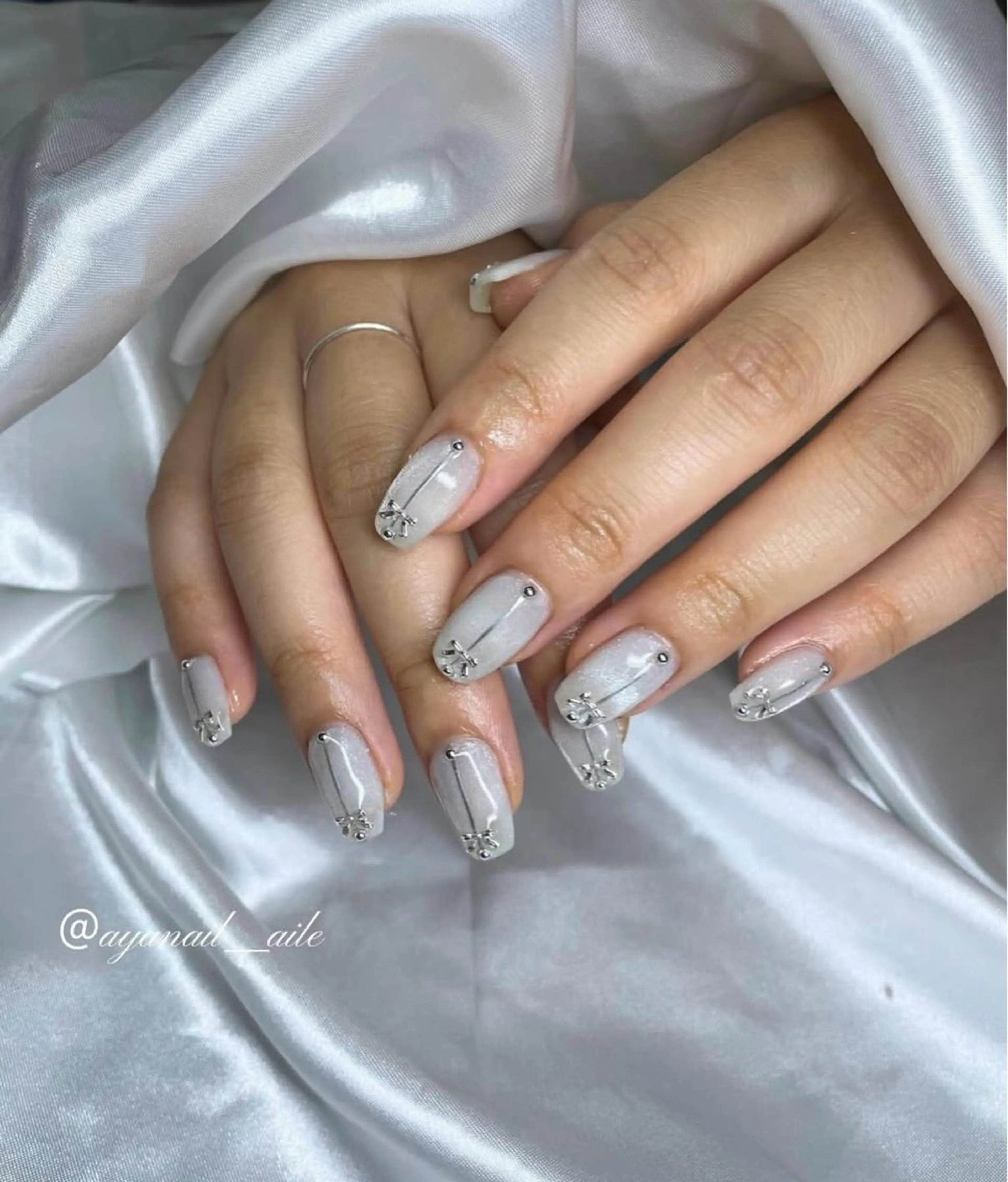 ネイル マグネットネイル ストーンネイル Aile_ Ayaのネイルデザイン