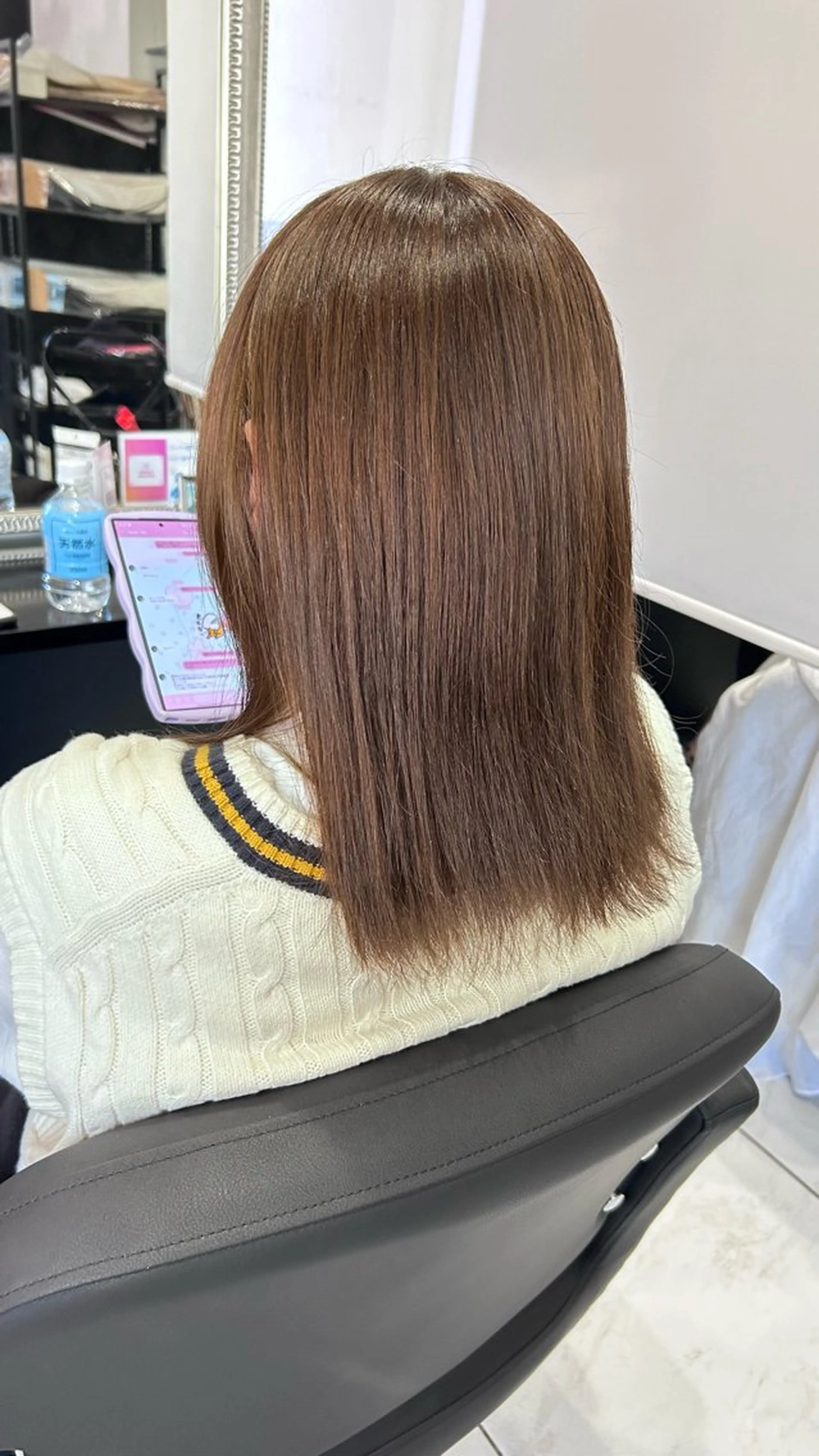 ミディアム カラー ブラウンカラー オレンジ オレンジブラウン ヘアカラー 長田 麻友子のヘアスタイル