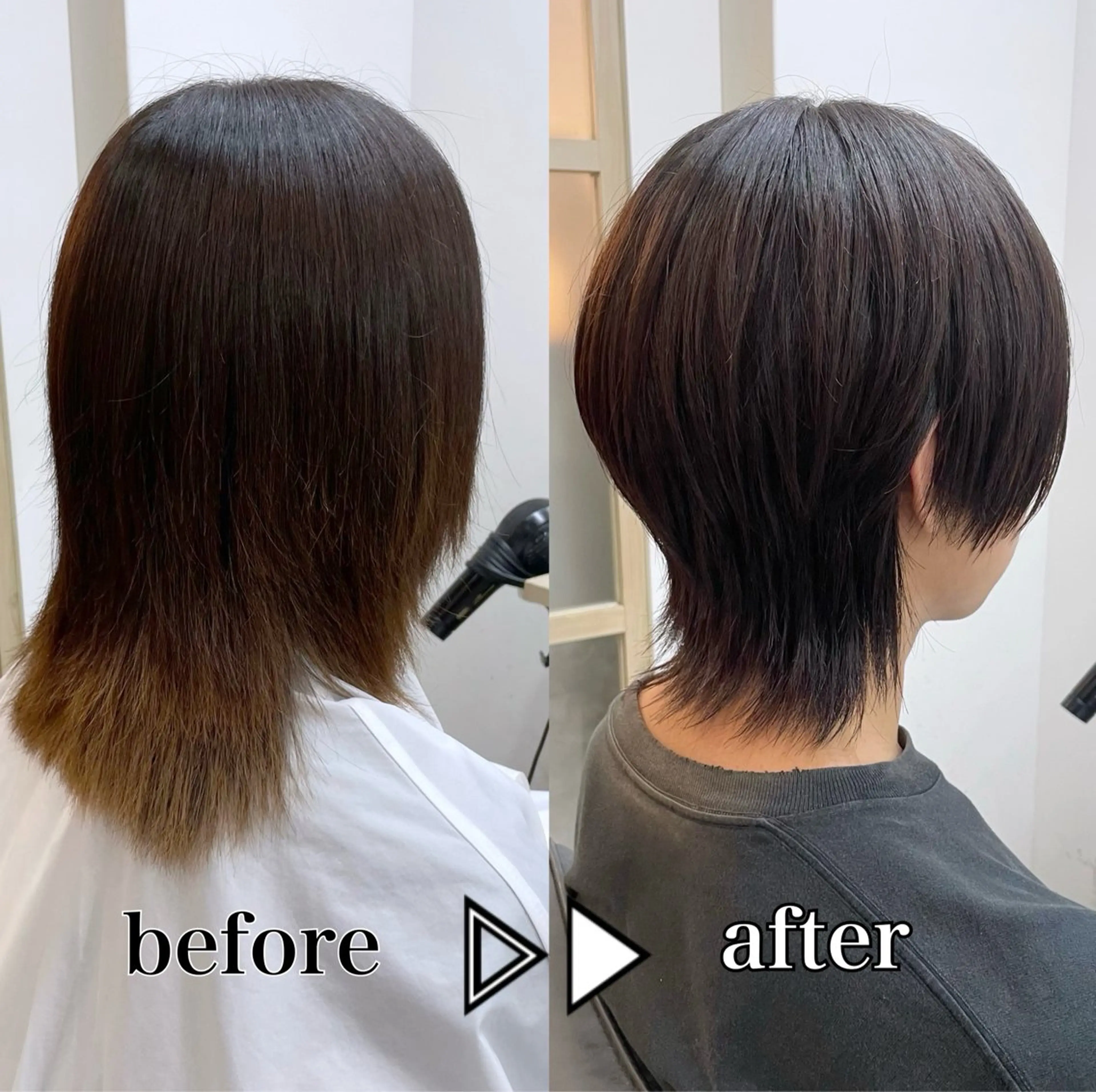 ミディアム ウルフカット カット EMANON新宿南口所属・🦄中性ウルフ ☁️Shiori🦄のヘアスタイル