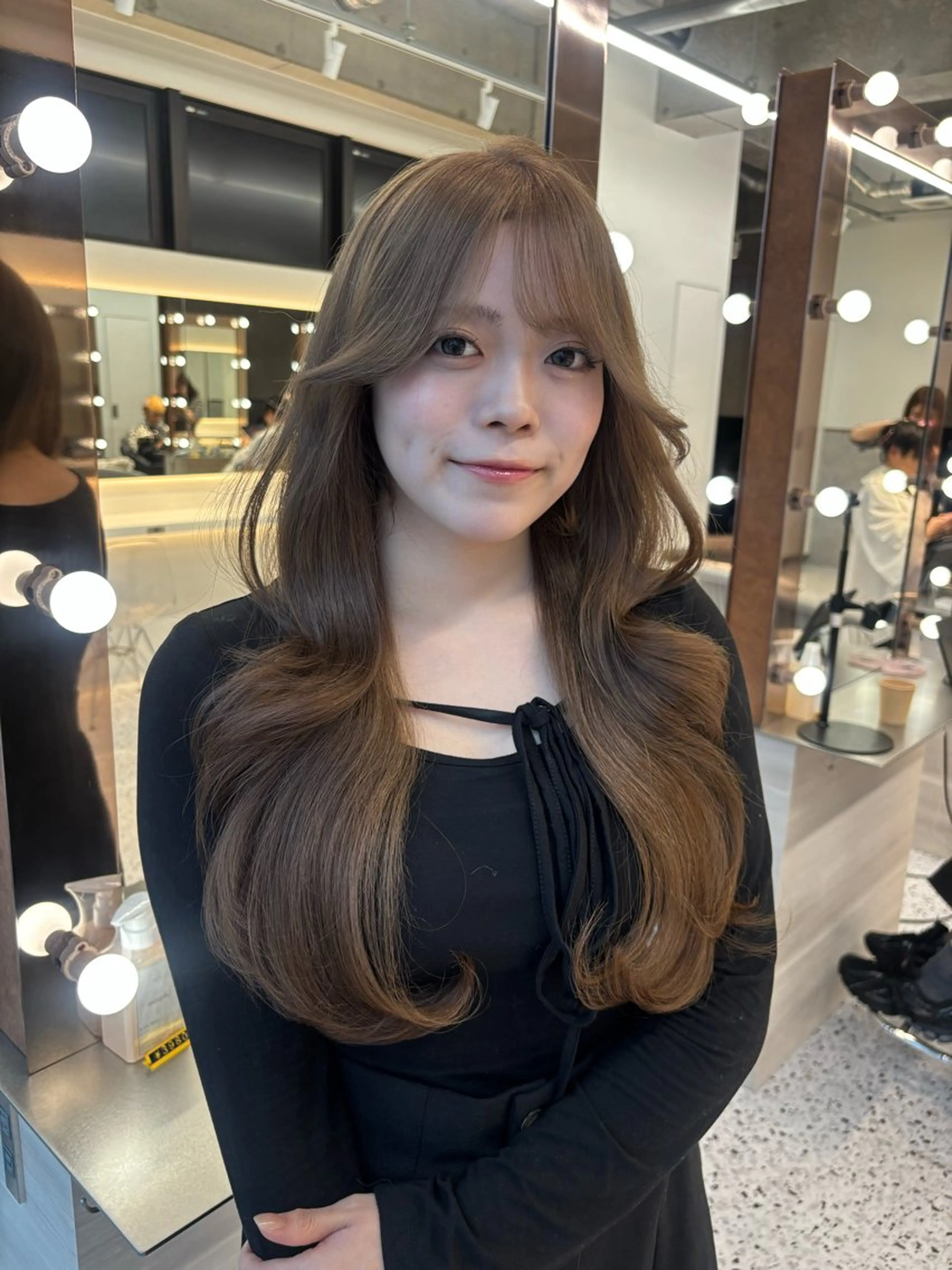 ロング カラー ベージュカラー ブリーチ ヘーゼル ヘアカラー 🍒ブリーチなしカラ ー／Sakura🍒のヘアスタイル