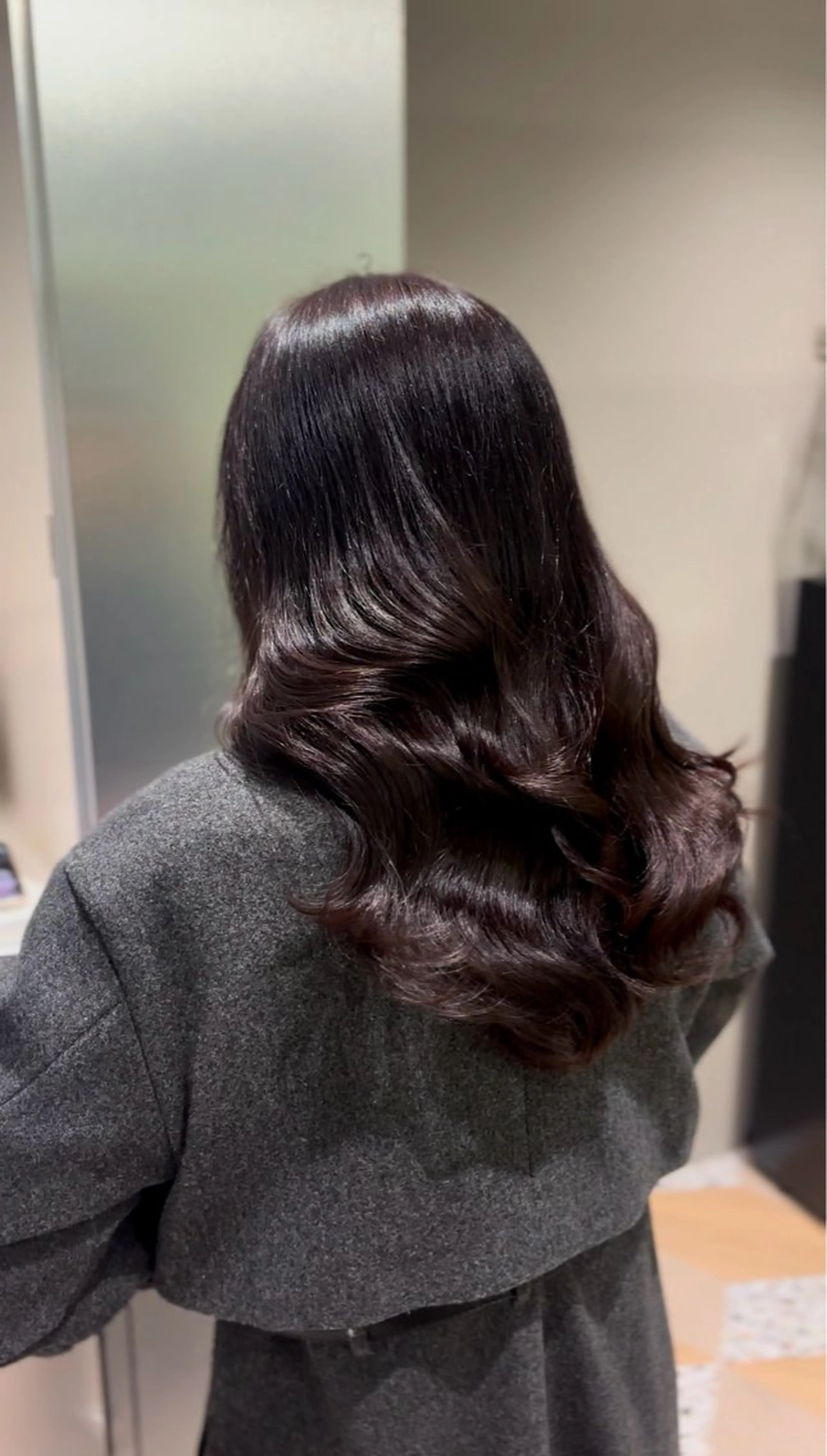 ロング 髪質改善 韓国風ヘア トリートメント ヘアカラー トリートメント シオン/艶髪/ グレージュカラーのヘアスタイル