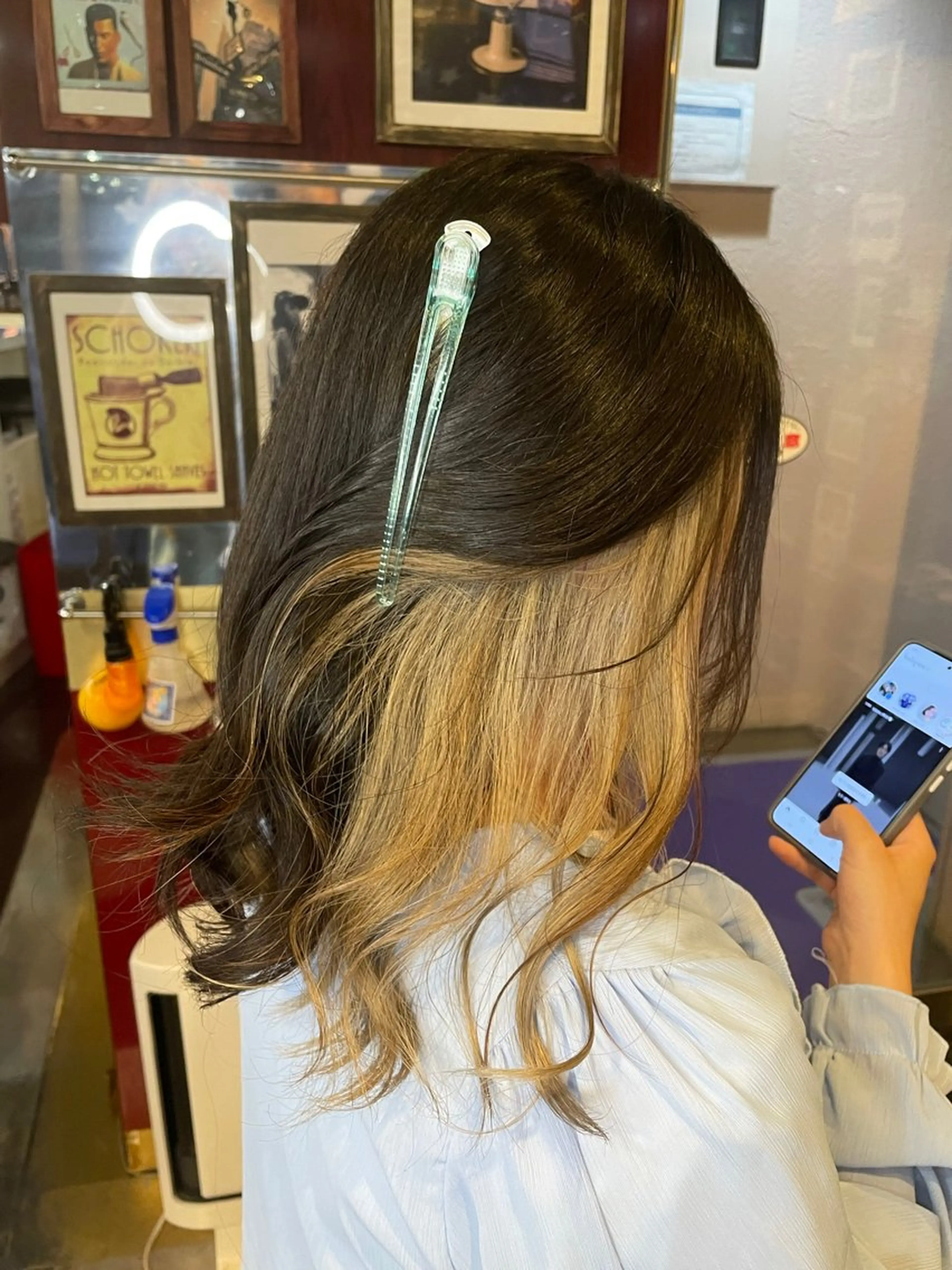 セミロング カラー ブロンド ダブルカラー インナーカラー 👑派手髪/カット 👑ANRYのヘアスタイル