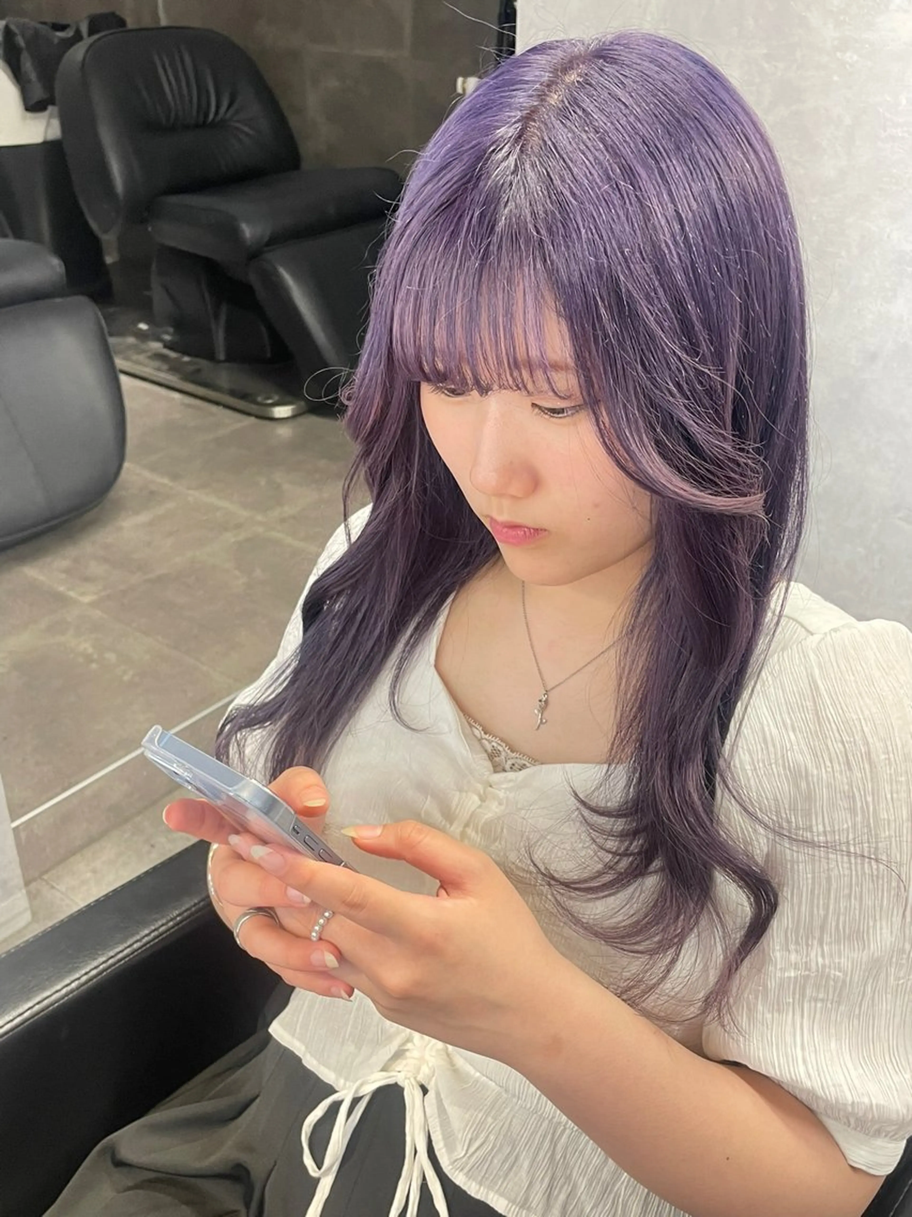 セミロング ヘアカラー mimiiy fukaのヘアスタイル