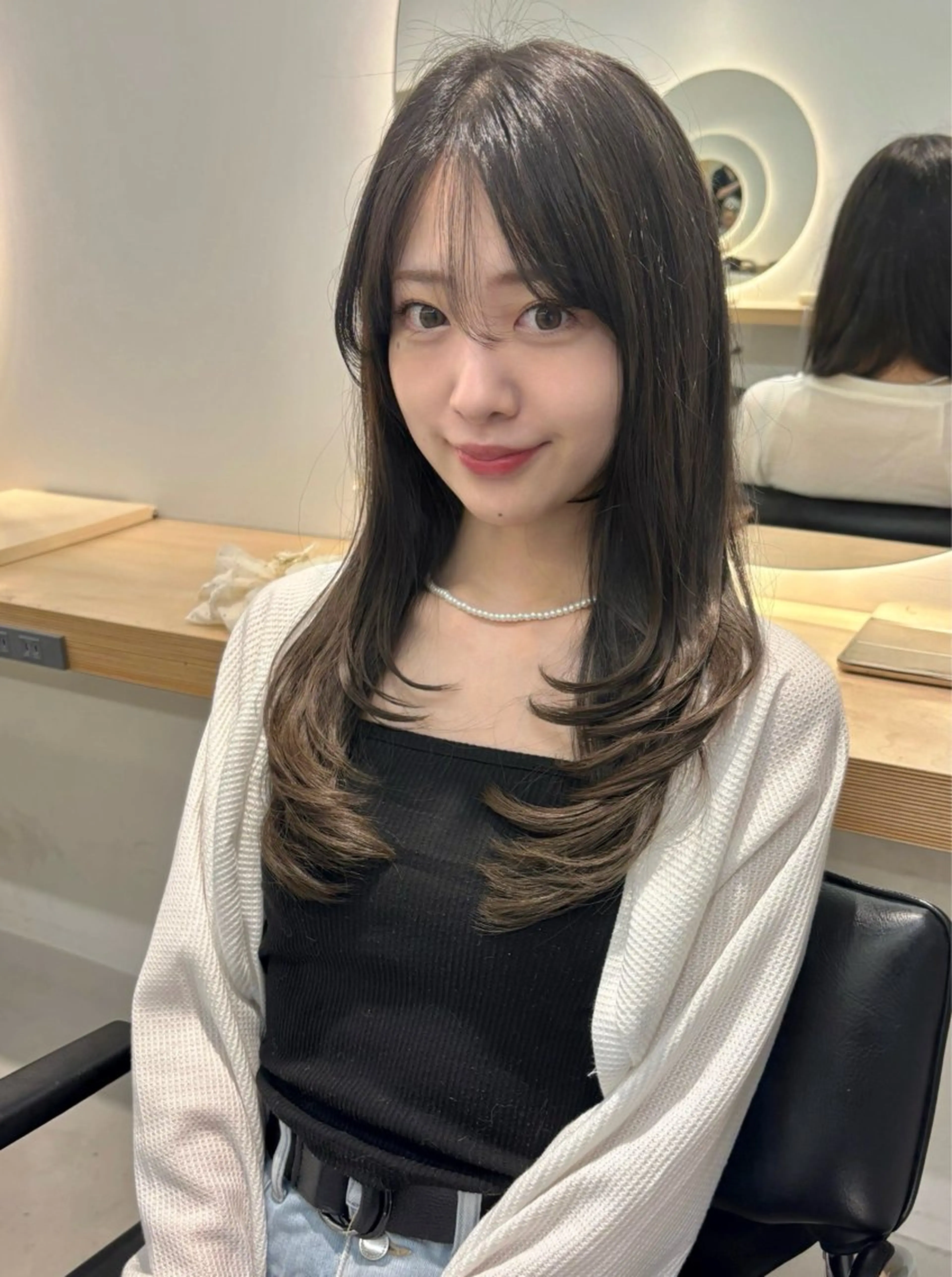 セミロング カラー ベージュカラー ケアカラー 顔周りカット レイヤーカット MASATO 🪄💫のヘアスタイル