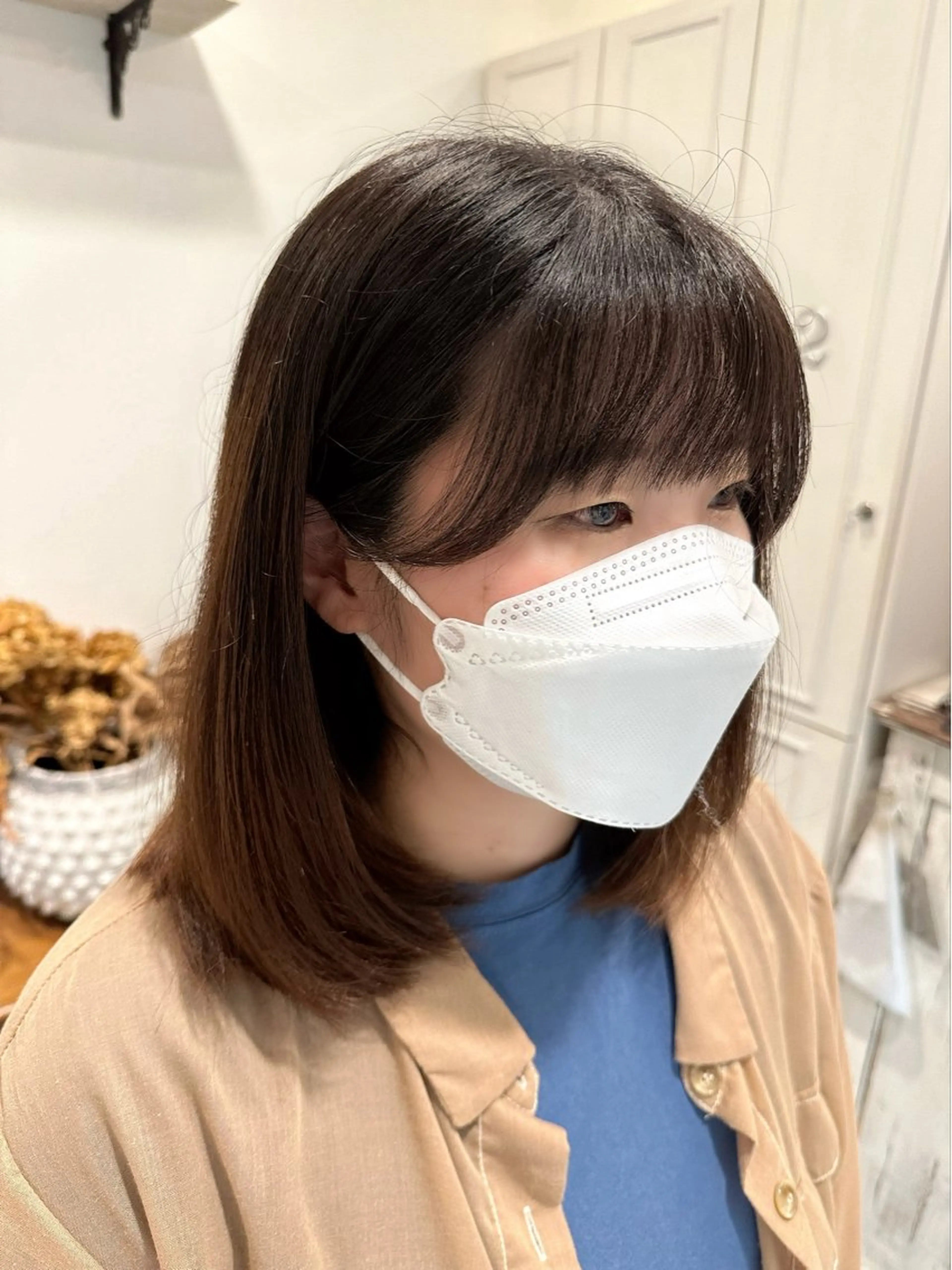 ミディアム 顔周りカット 小顔カット トリートメント tiravento 南船場店所属・nana 韓国スタイル🇰🇷のヘアスタイル